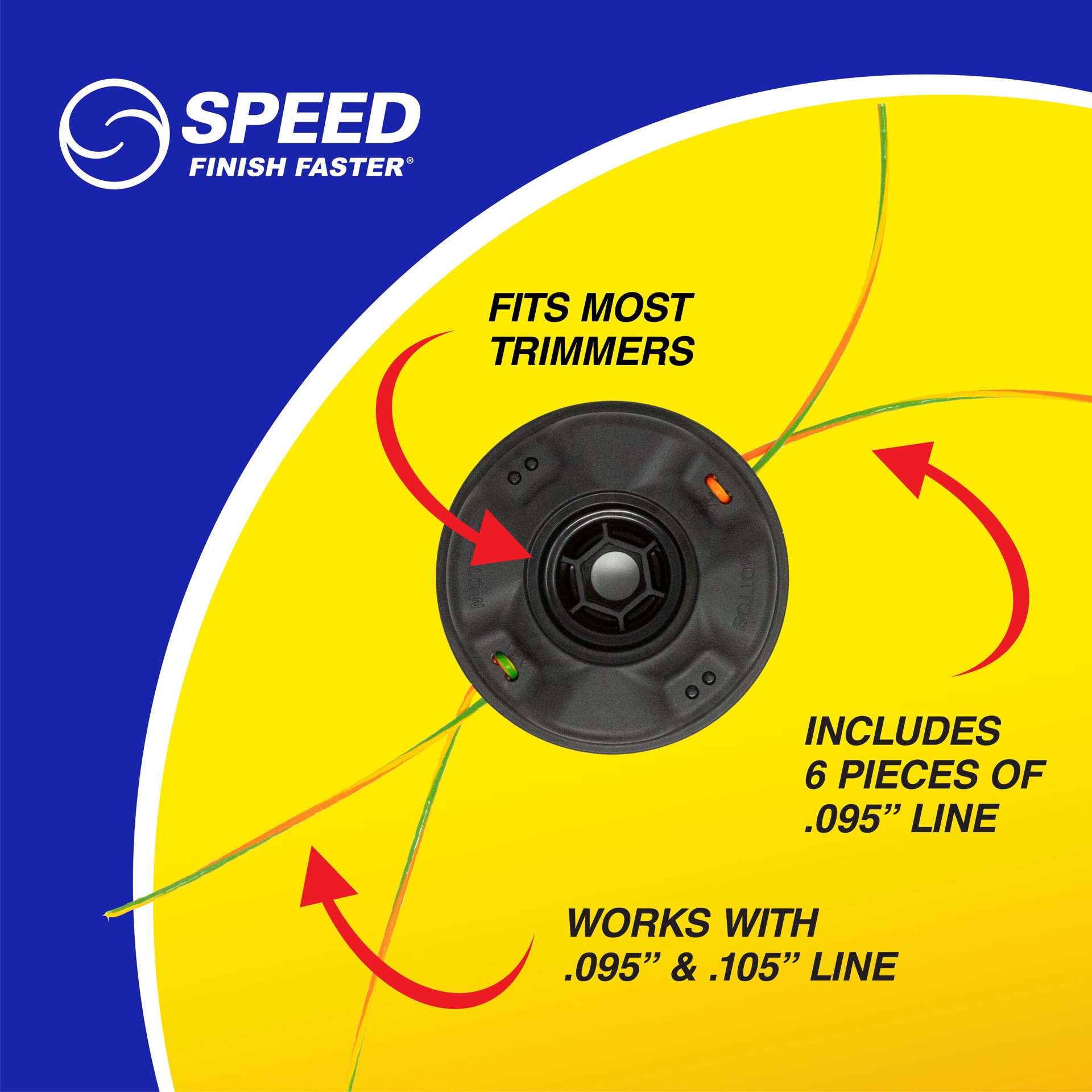 slide 3 of 5, SPEED Universal Fit 0.095-in Line String Trimmer Replacement Head, 1 ct