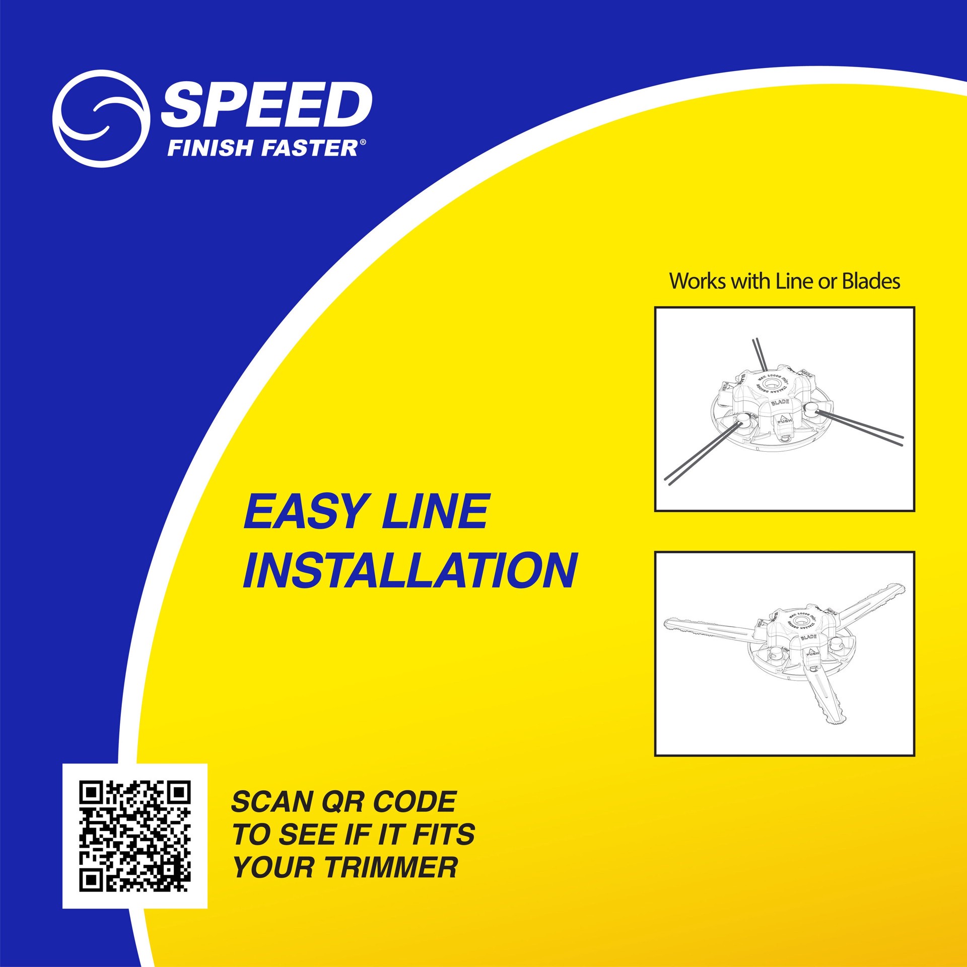 slide 6 of 6, SPEED Universal Fit 0.095-in Plastic Blade or line String Trimmer Replacement Head, 1 ct