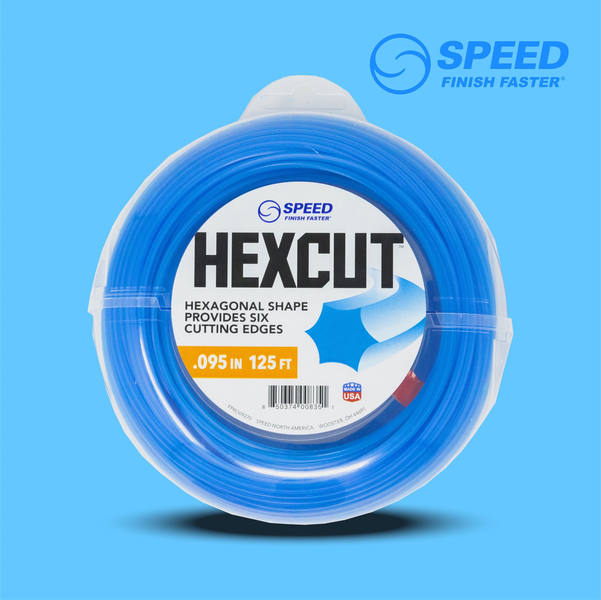 slide 2 of 5, SPEED HexCut 0.095-in x 125-ft Bulk reel Trimmer Line, 1 ct