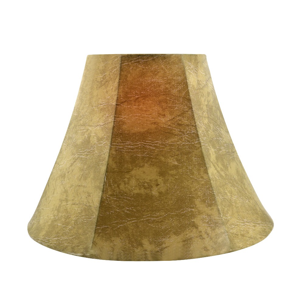 slide 3 of 6, allen + roth 12.5-in x 17-in Tan Faux-leather Fabric Bell Lamp Shade, 1 ct