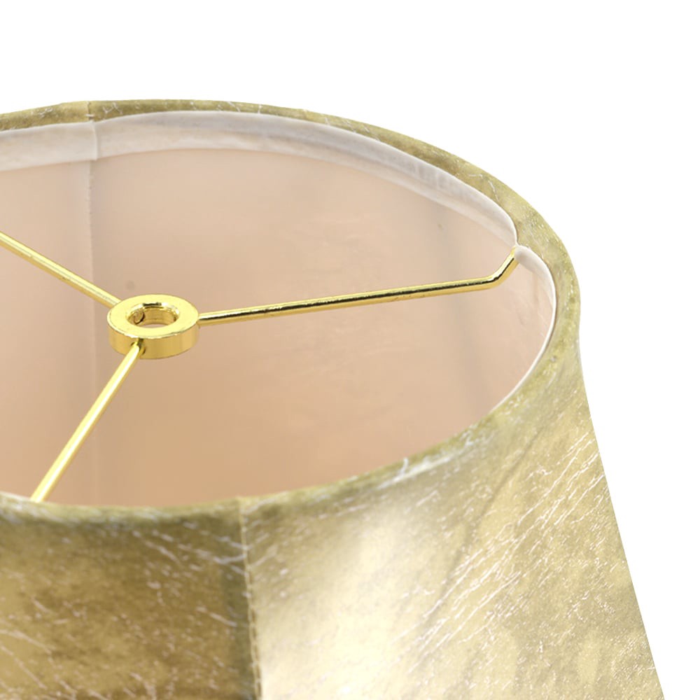 slide 4 of 6, allen + roth 12.5-in x 17-in Tan Faux-leather Fabric Bell Lamp Shade, 1 ct