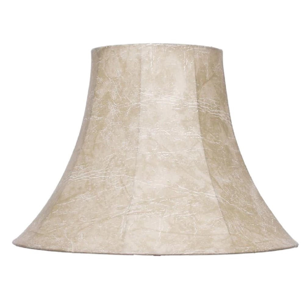 slide 1 of 6, allen + roth 12.5-in x 17-in Tan Faux-leather Fabric Bell Lamp Shade, 1 ct
