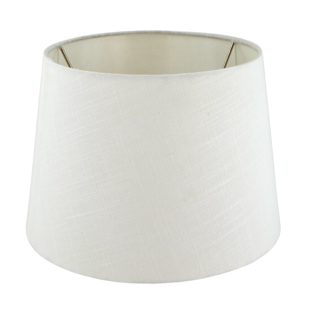 slide 2 of 6, allen + roth Allen + roth 7-in x 10-in White Fabric Drum Lamp Shade 7-in x 10-in White Fabric Drum Lamp Shade, 1 ct
