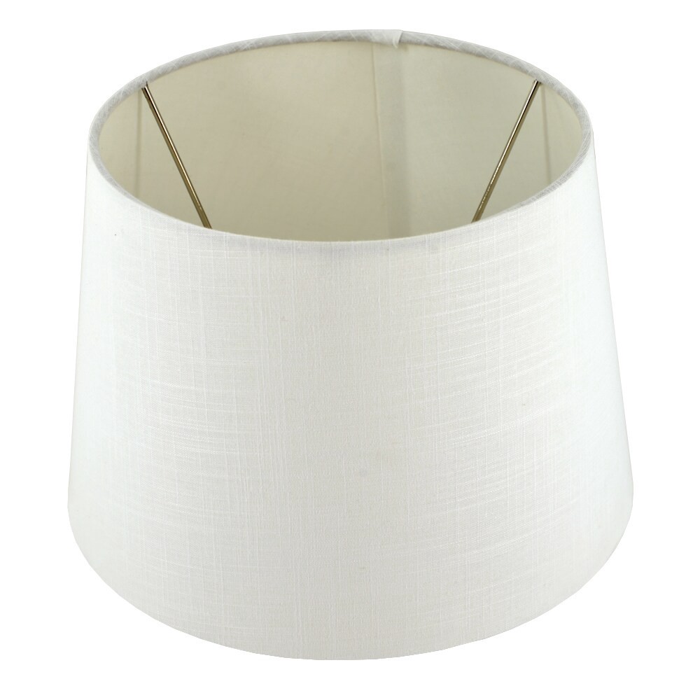 slide 3 of 6, allen + roth Allen + roth 7-in x 10-in White Fabric Drum Lamp Shade 7-in x 10-in White Fabric Drum Lamp Shade, 1 ct