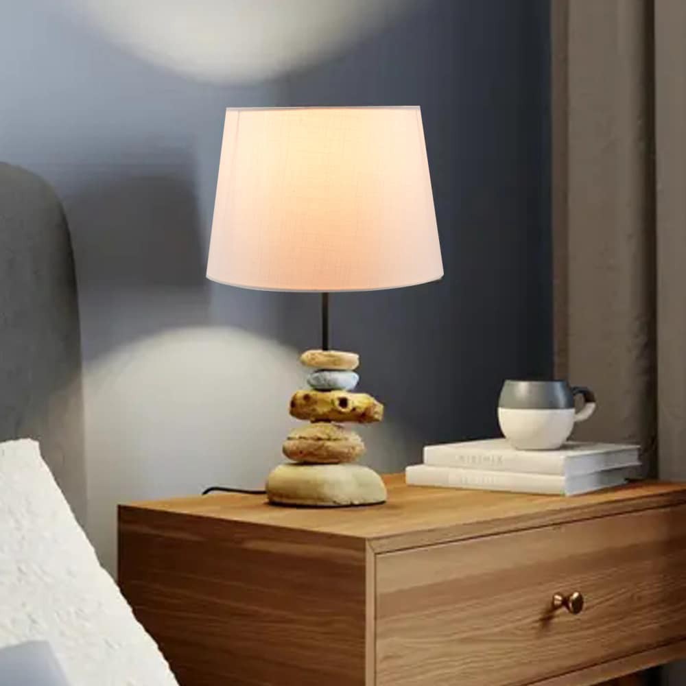 slide 6 of 6, allen + roth Allen + roth 7-in x 10-in White Fabric Drum Lamp Shade 7-in x 10-in White Fabric Drum Lamp Shade, 1 ct