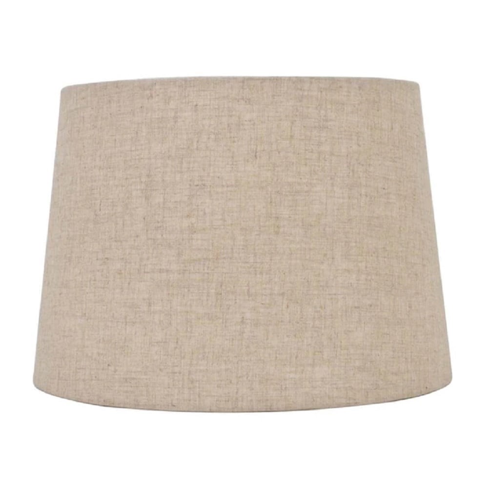 slide 1 of 6, allen + roth Allen + roth 7-in x 10-in Tan Linen Fabric Drum Lamp Shade 7-in x 10-in Tan Linen Fabric Drum Lamp Shade, 1 ct