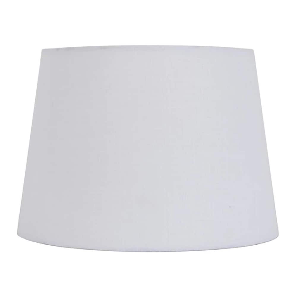 slide 1 of 6, allen + roth Allen + roth 11-in x 15-in White Fabric Bell Lamp Shade 11-in x 15-in White Fabric Drum Lamp Shade, 1 ct