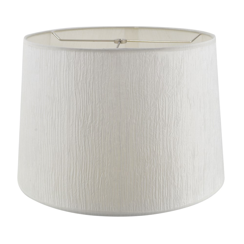slide 2 of 6, allen + roth 10-in x 15-in White Paper Drum Lamp Shade, 1 ct