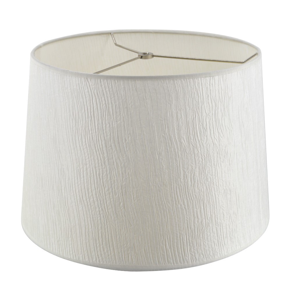 slide 3 of 6, allen + roth 10-in x 15-in White Paper Drum Lamp Shade, 1 ct
