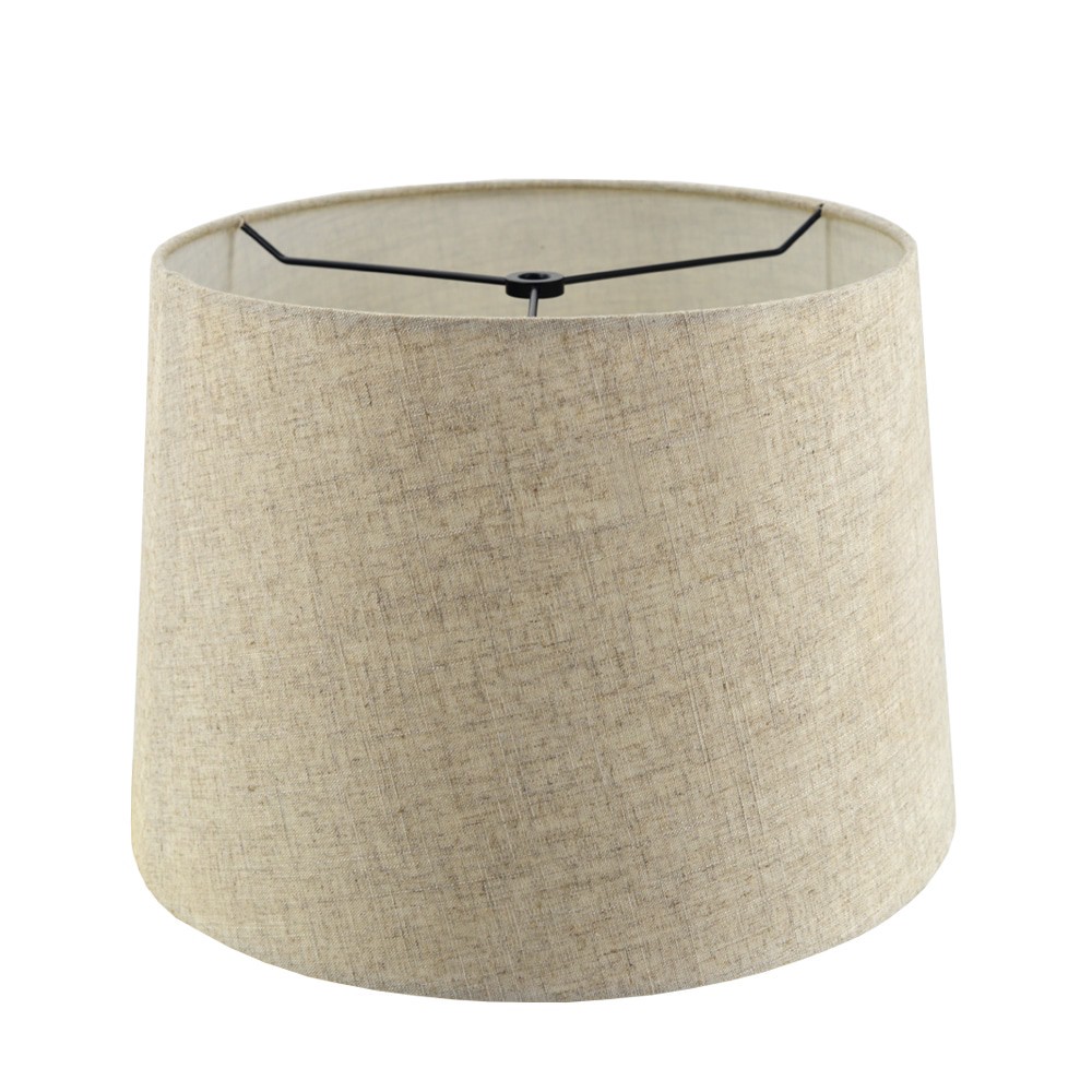 slide 2 of 6, allen + roth Allen + roth 9-in x 13-in Tan Linen Fabric Drum Lamp Shade 9-in x 13-in Tan Linen Fabric Drum Lamp Shade, 1 ct