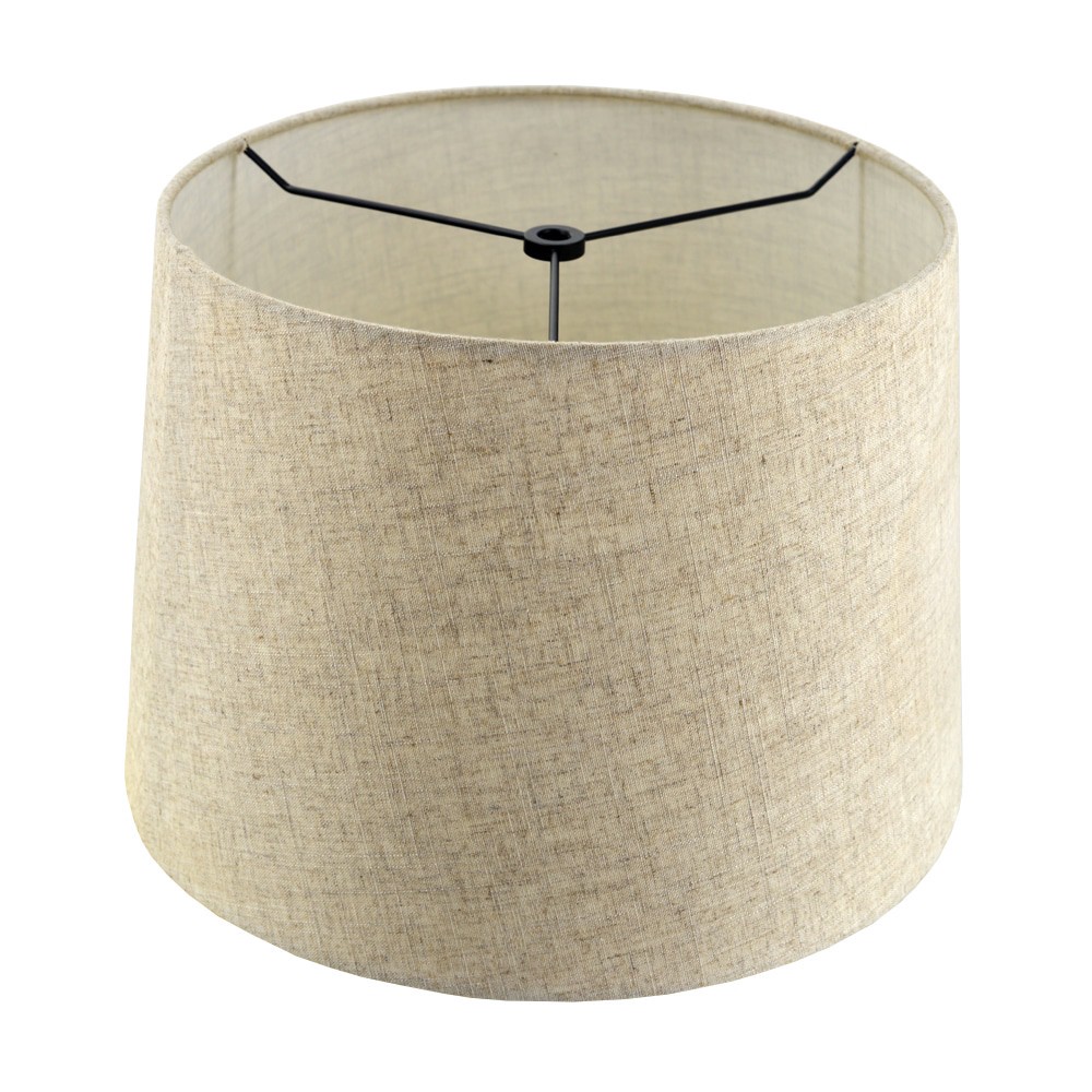 slide 3 of 6, allen + roth Allen + roth 9-in x 13-in Tan Linen Fabric Drum Lamp Shade 9-in x 13-in Tan Linen Fabric Drum Lamp Shade, 1 ct