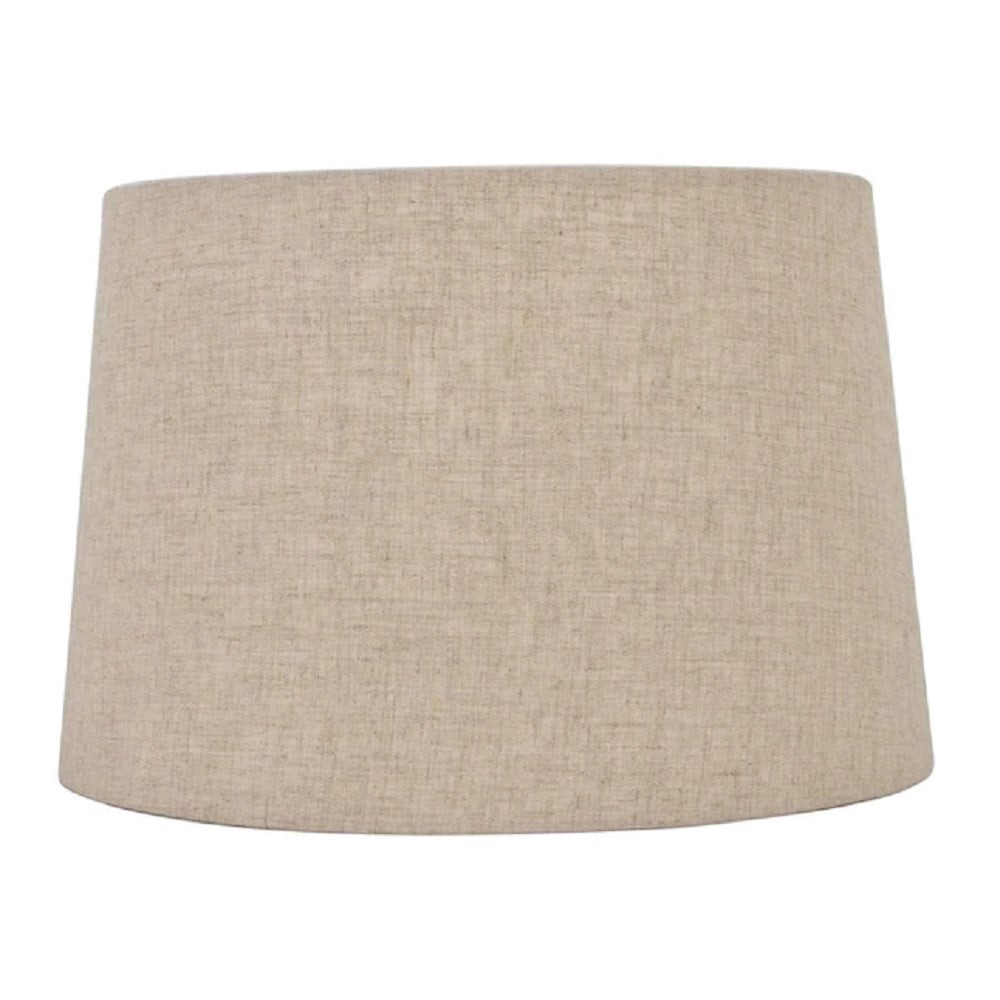 slide 1 of 6, allen + roth Allen + roth 9-in x 13-in Tan Linen Fabric Drum Lamp Shade 9-in x 13-in Tan Linen Fabric Drum Lamp Shade, 1 ct
