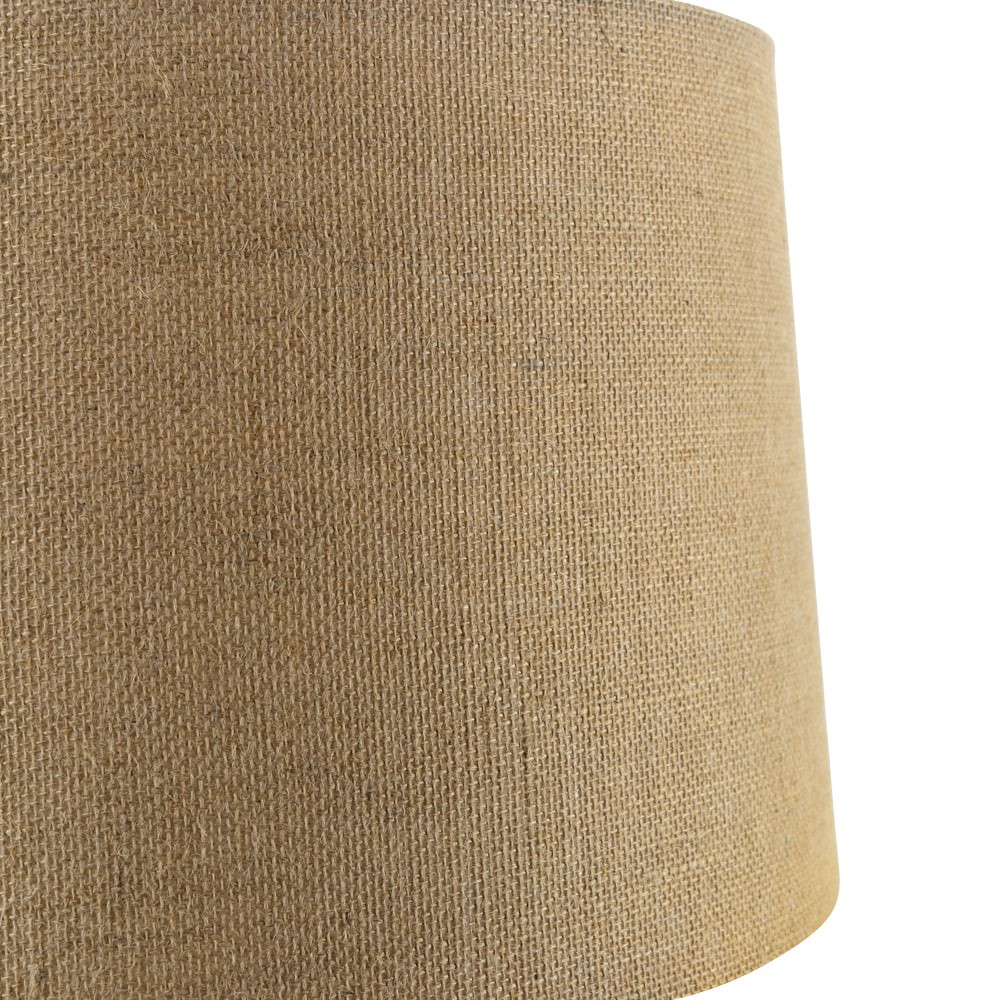 slide 5 of 6, allen + roth 9-in x 13-in Tan Burlap Fabric Drum Lamp Shade, 1 ct