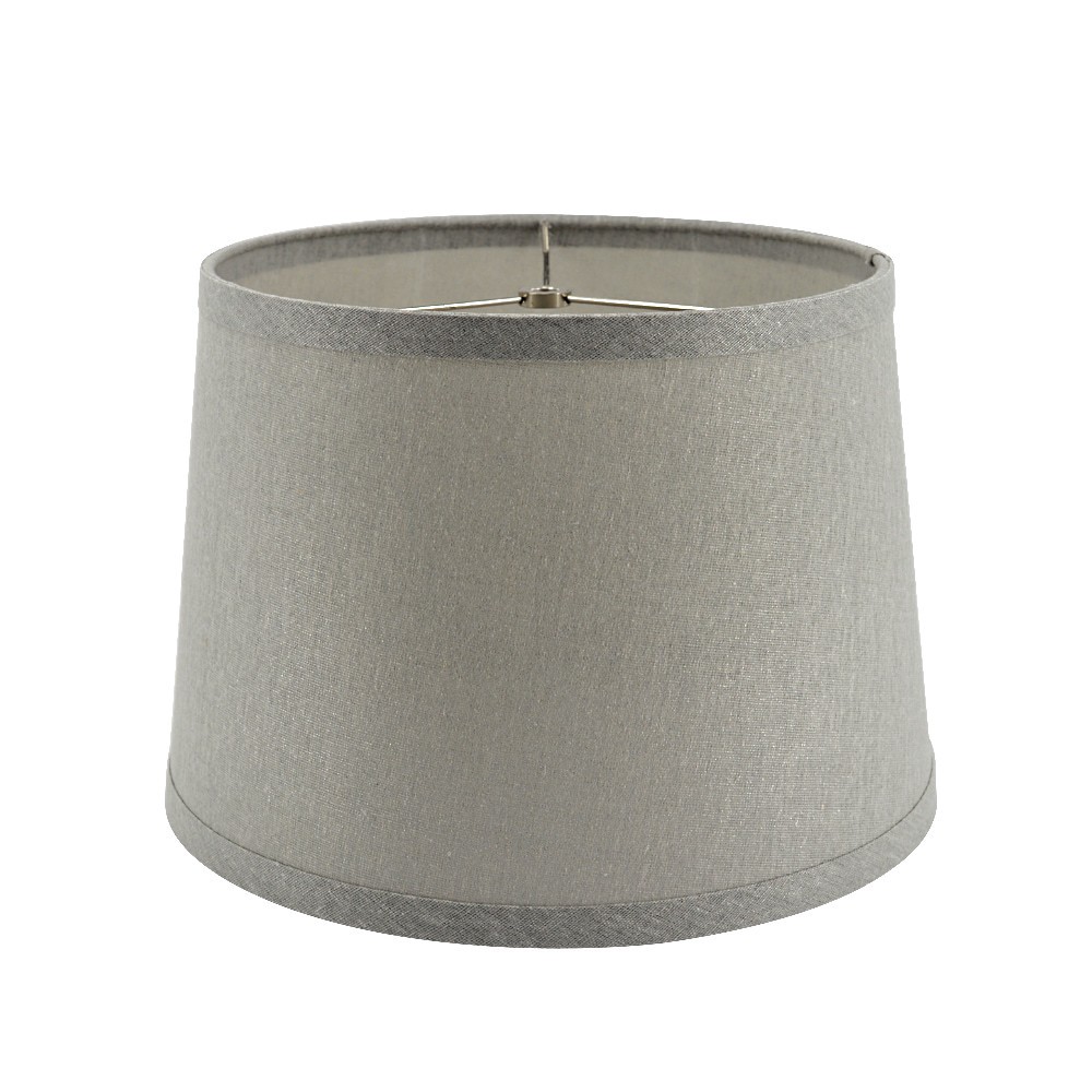 slide 2 of 6, allen + roth Allen + roth 9-in x 13-in Gray Fabric Drum Lamp Shade 9-in x 13-in Gray Fabric Drum Lamp Shade, 1 ct