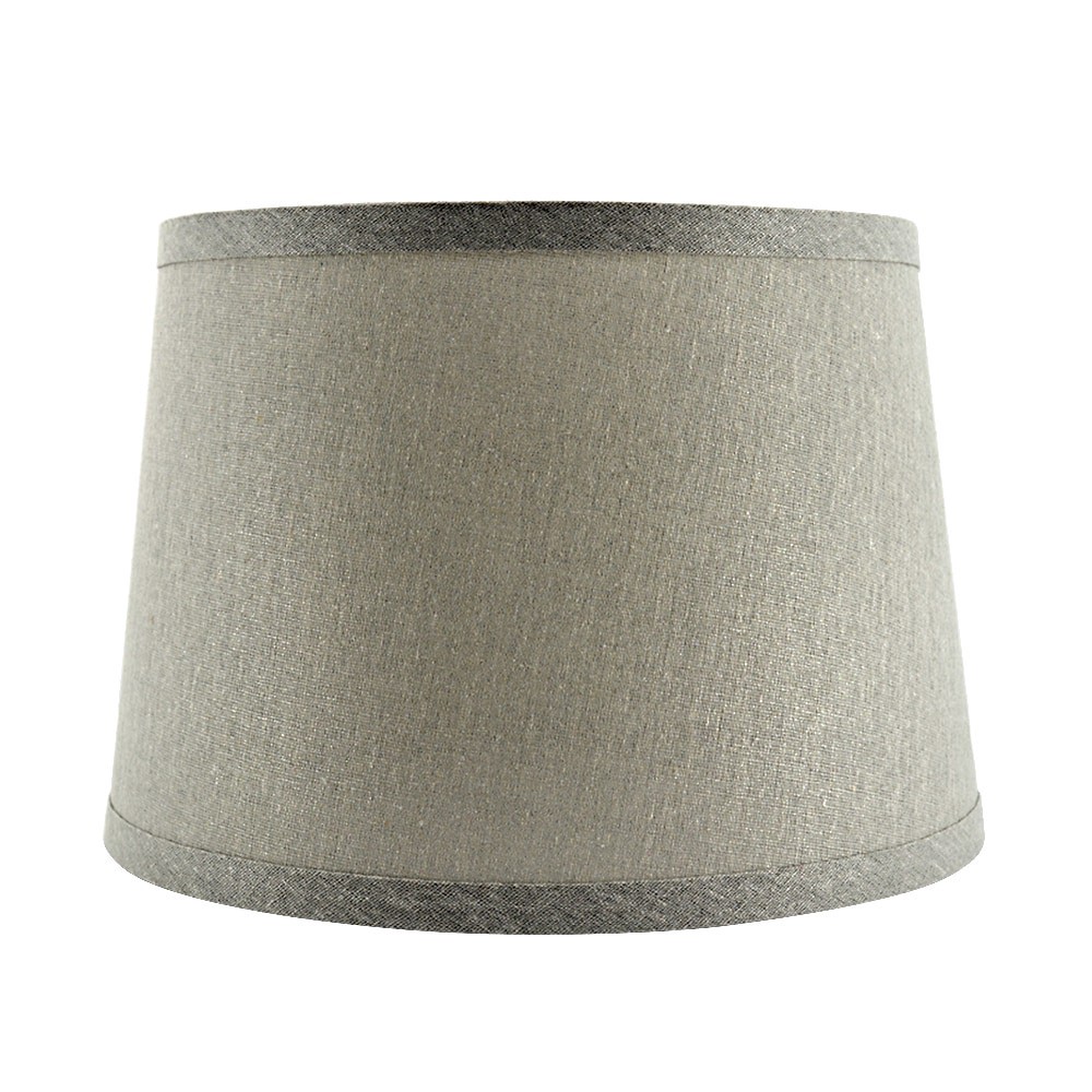 slide 3 of 6, allen + roth Allen + roth 9-in x 13-in Gray Fabric Drum Lamp Shade 9-in x 13-in Gray Fabric Drum Lamp Shade, 1 ct