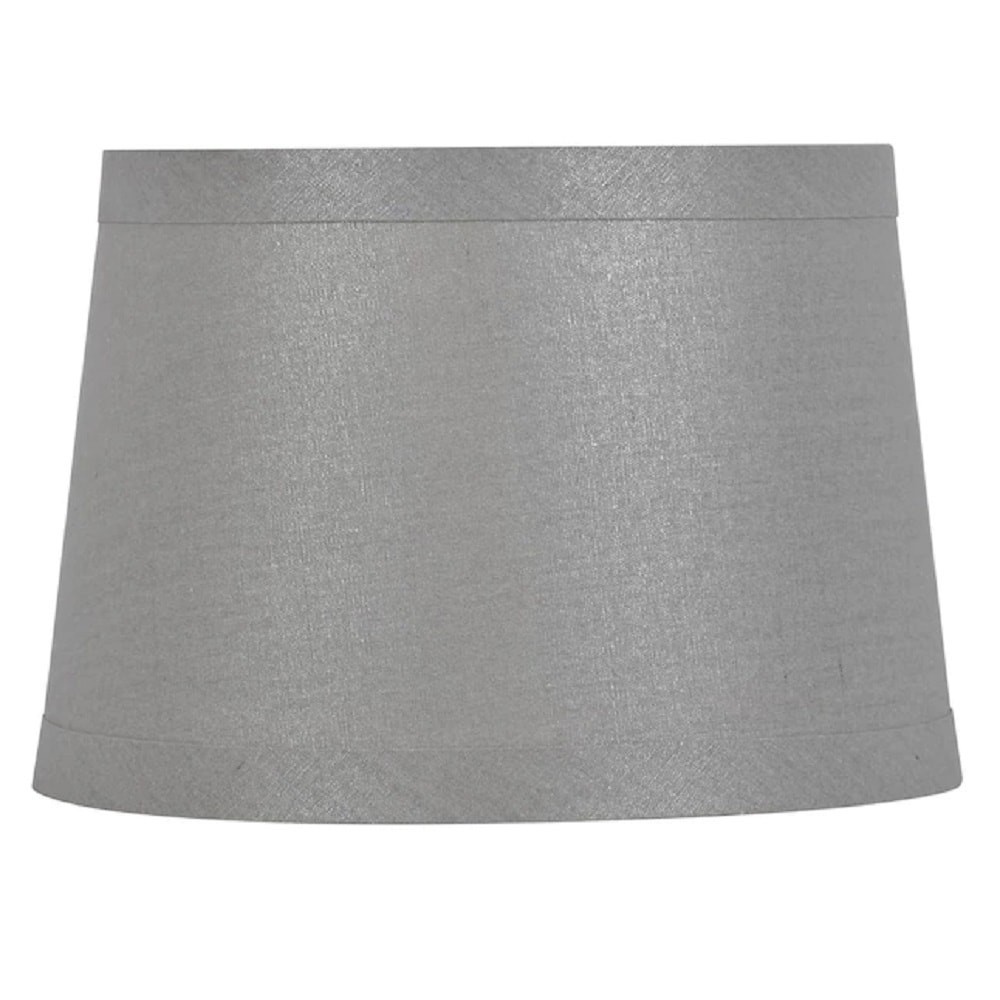 slide 1 of 6, allen + roth Allen + roth 9-in x 13-in Gray Fabric Drum Lamp Shade 9-in x 13-in Gray Fabric Drum Lamp Shade, 1 ct