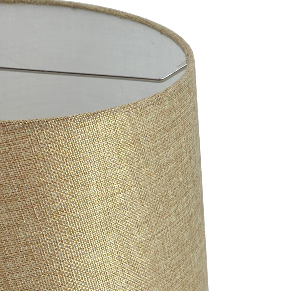 slide 4 of 6, allen + roth 9-in x 13-in Gold Fabric Drum Lamp Shade, 1 ct