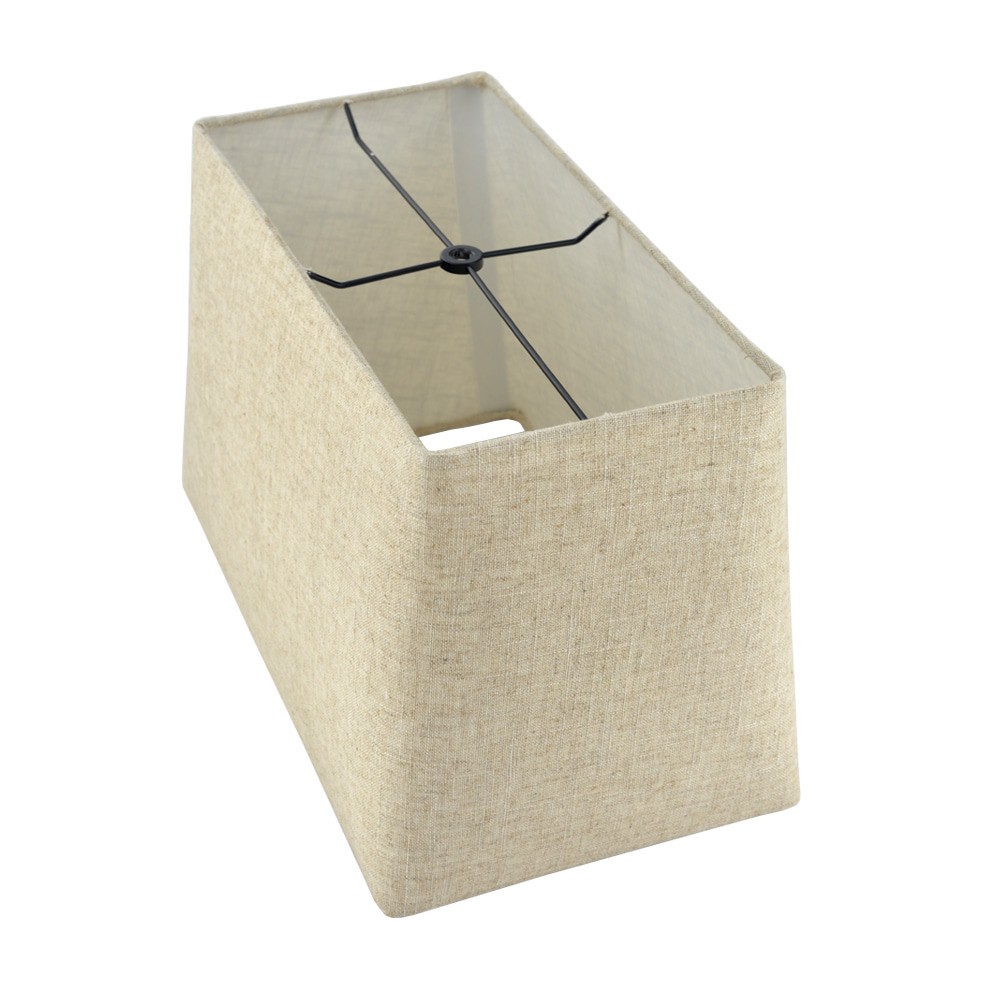 slide 3 of 6, allen + roth Allen + roth 10-in x 16-in Tan Linen Fabric Rectangle Lamp Shade 10-in x 16-in Brown Fabric Rectangle Lamp Shade, 1 ct
