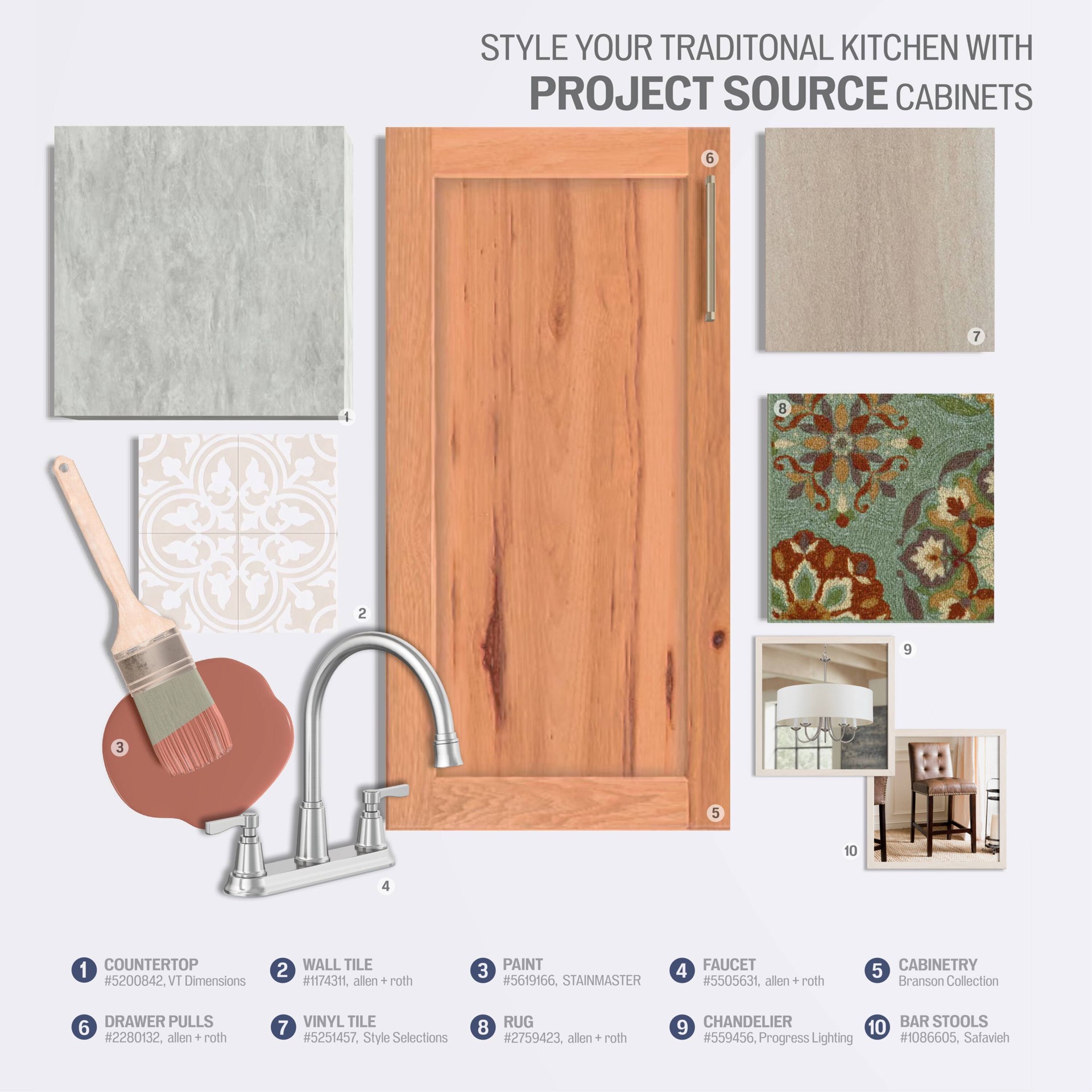 slide 2 of 6, Project Source Branson 36-in W x 12-in H x 12-in D Hickory Wall Fully Assembled Cabinet Recessed Panel Shaker, 1 ct