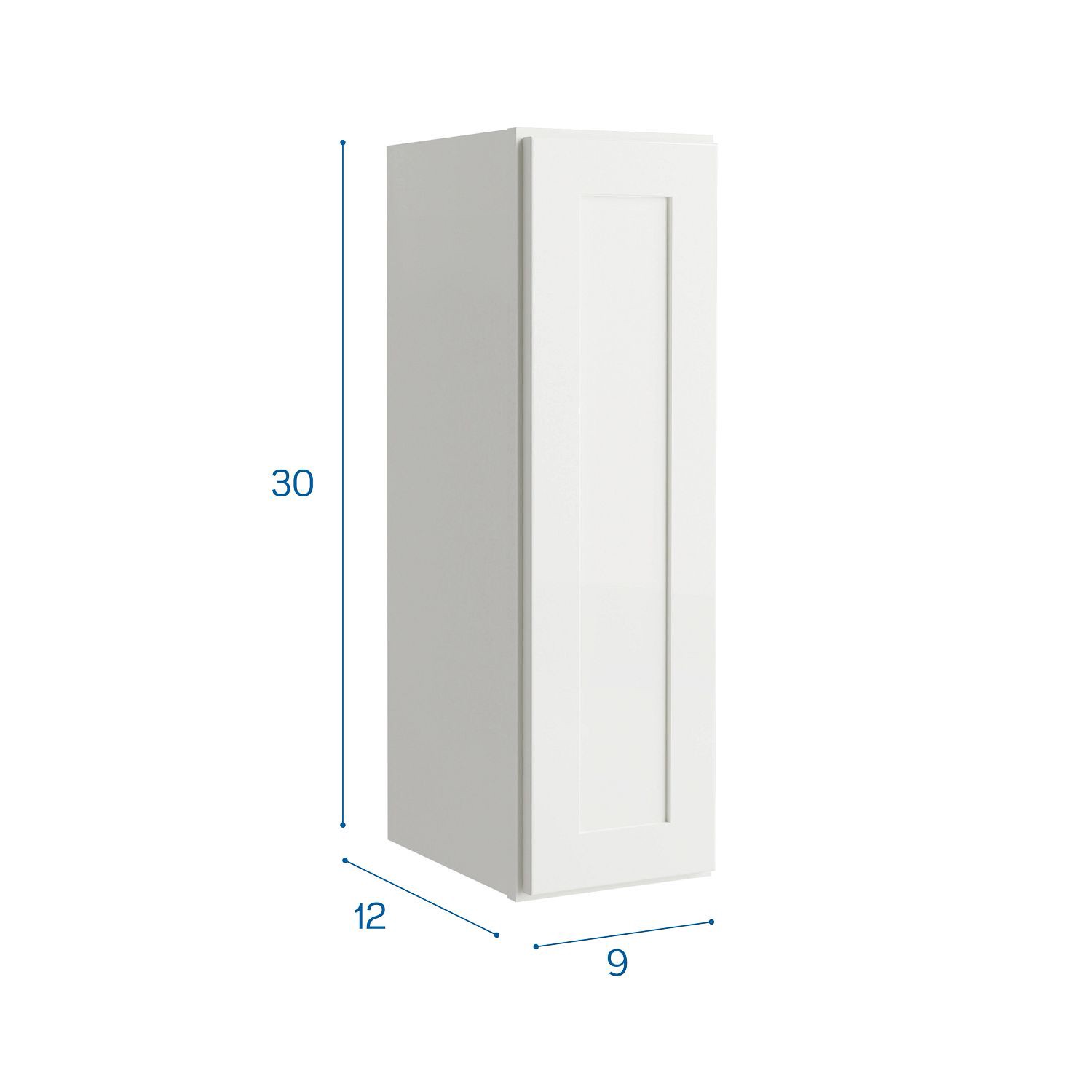 slide 6 of 6, Project Source Conway 9-in W x 30-in H x 12-in D White Wall Fully Assembled Cabinet Recessed Panel Shaker, 1 ct