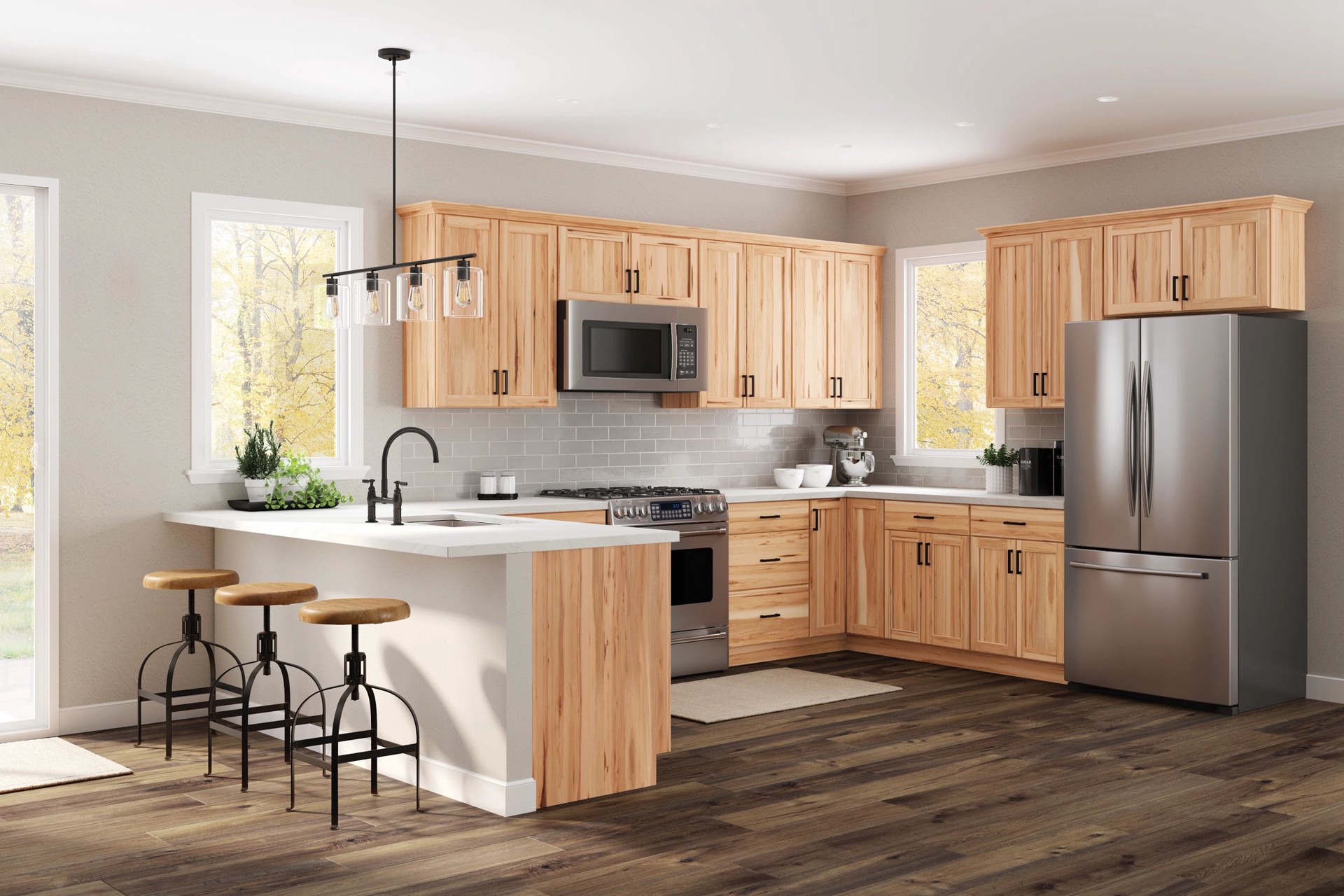 slide 4 of 6, Project Source Branson Cabinet Fill Strip 3-in W x 30-in H x 0.8-in D Hickory Stained, 1 ct