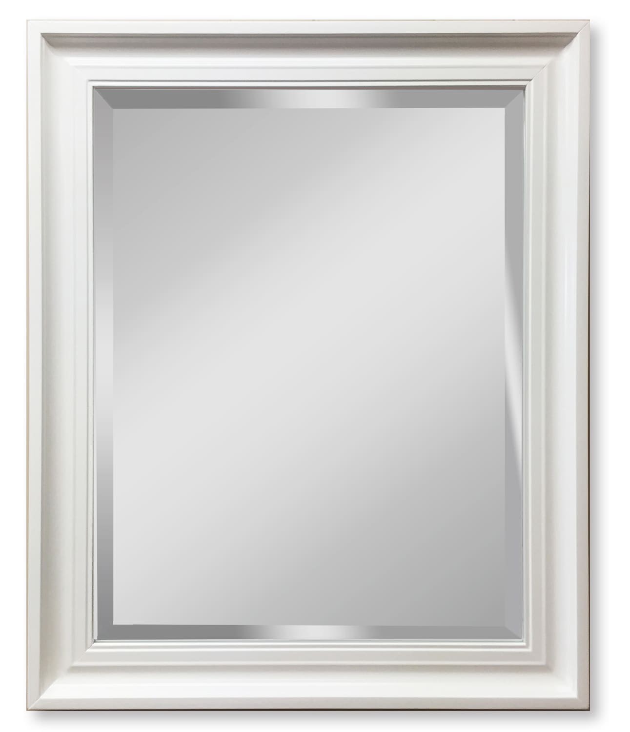 slide 1 of 5, allen + roth 26-in W x 32-in H White Beveled Wall Mirror, 1 ct