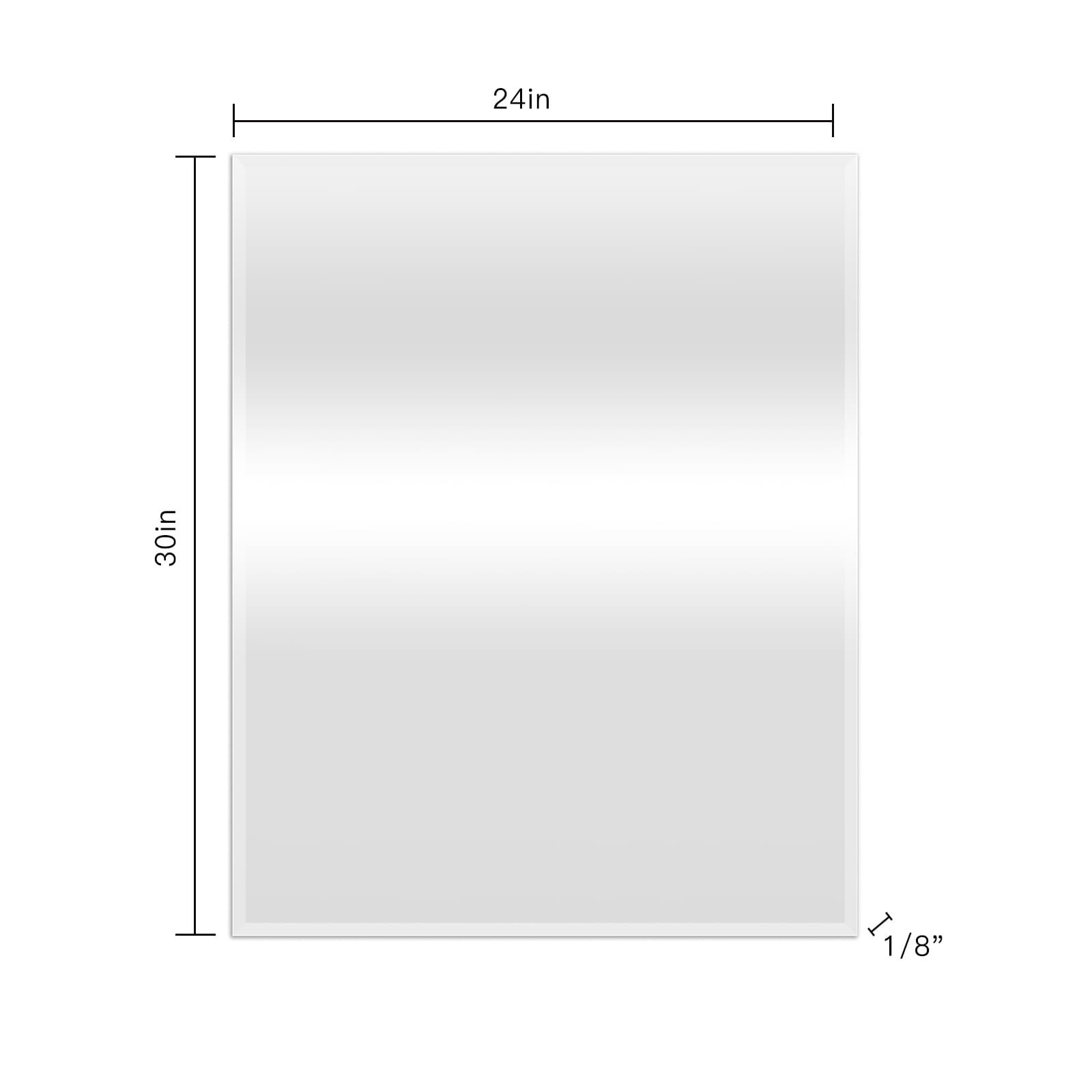 slide 5 of 5, Project Source 24-in W x 30.0-in H Rectangle Silver Beveled Frameless Wall Mirror, 1 ct