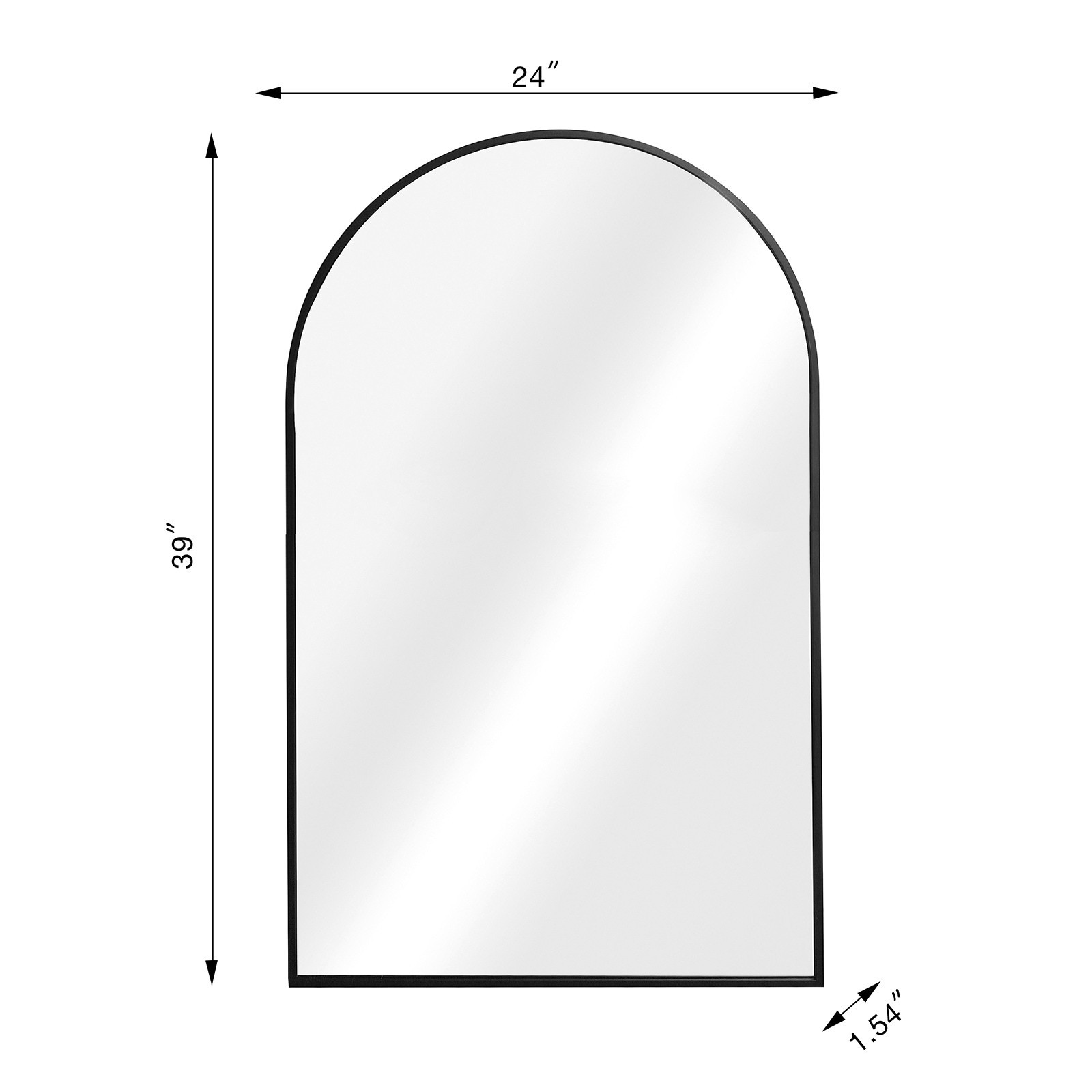 slide 5 of 6, Origin 21 24-in W x 39.0-in H Arch Black Framed Wall Mirror, 1 ct