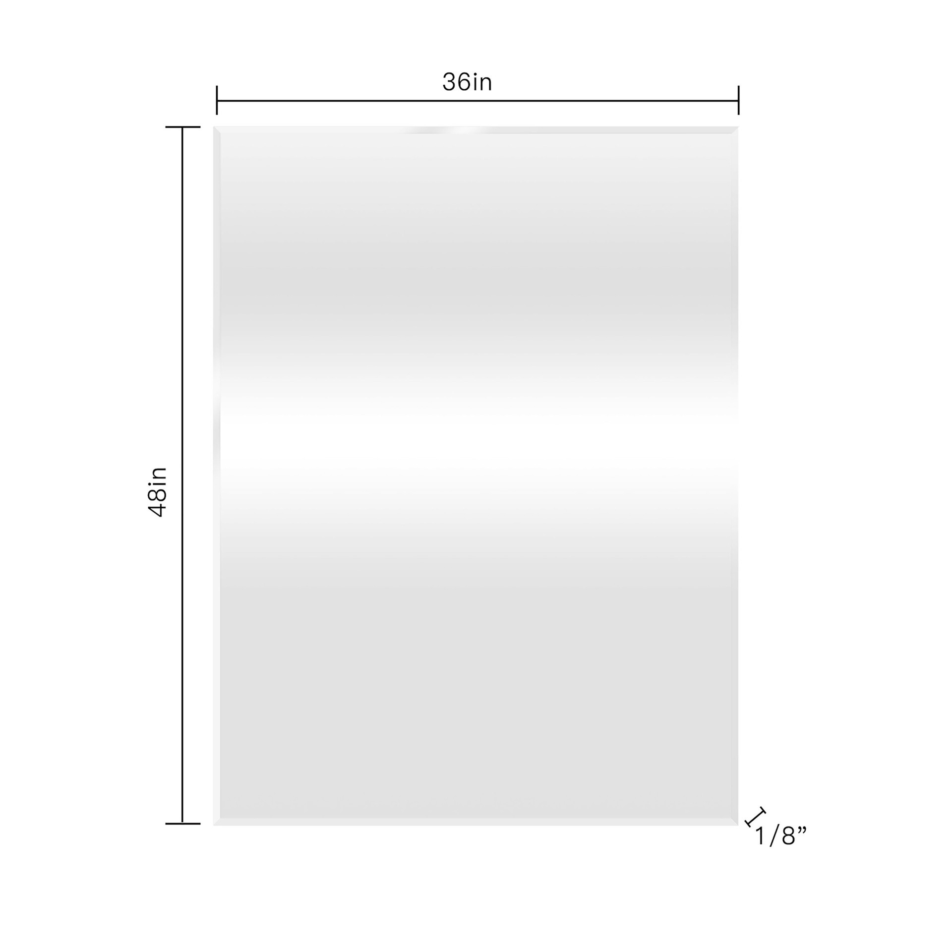 slide 5 of 5, Project Source 36-in W x 48.0-in H Rectangle Silver Beveled Frameless Wall Mirror, 1 ct