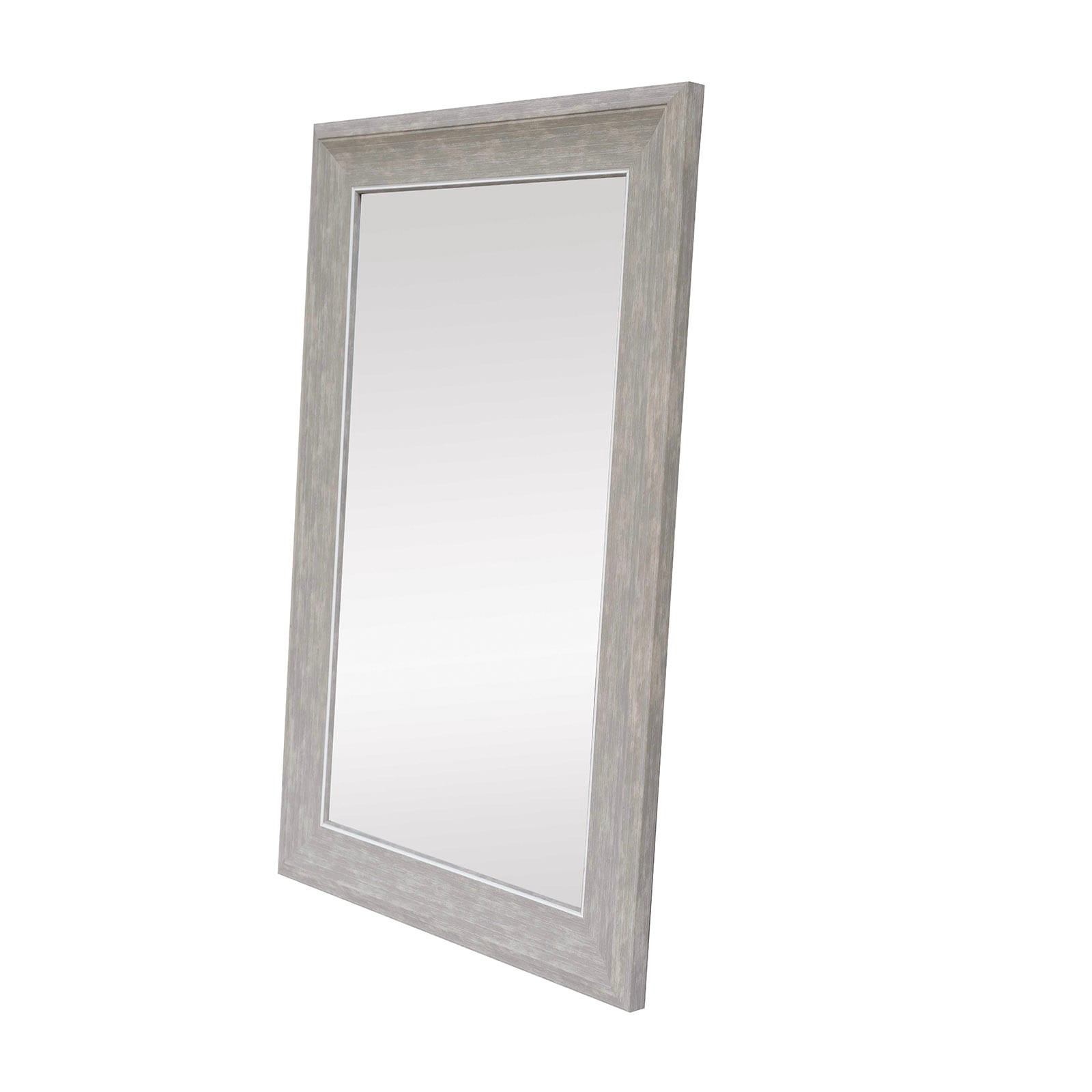 slide 3 of 6, Style Selections 24-in W x 36.0-in H Rectangle Wood Gray Framed Wall Mirror, 1 ct
