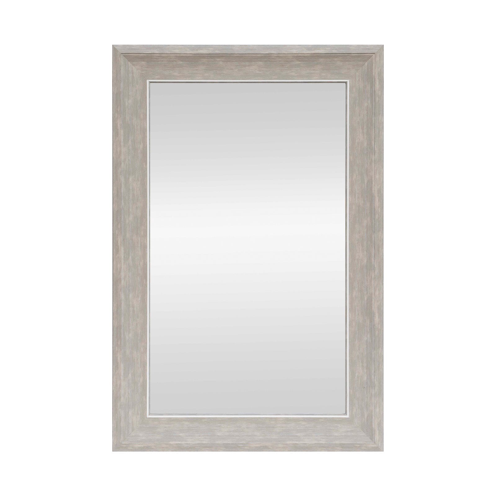 slide 2 of 6, Style Selections 24-in W x 36.0-in H Rectangle Wood Gray Framed Wall Mirror, 1 ct