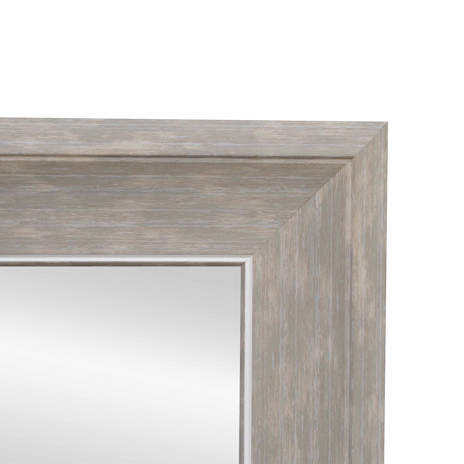 slide 4 of 6, Style Selections 24-in W x 36.0-in H Rectangle Wood Gray Framed Wall Mirror, 1 ct