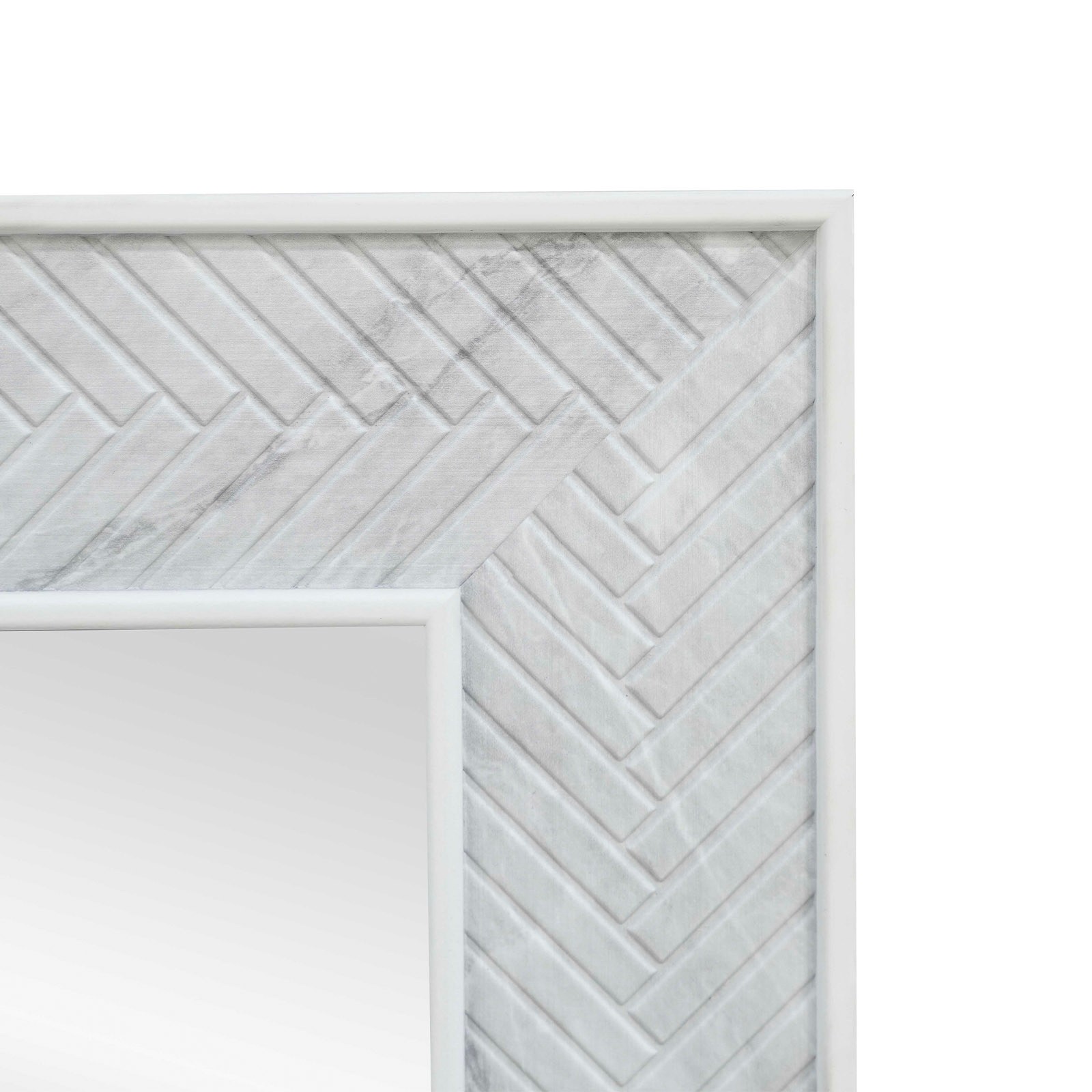 slide 4 of 6, allen + roth 28-in W x 36.0-in H Rectangle White marble Framed Wall Mirror, 1 ct