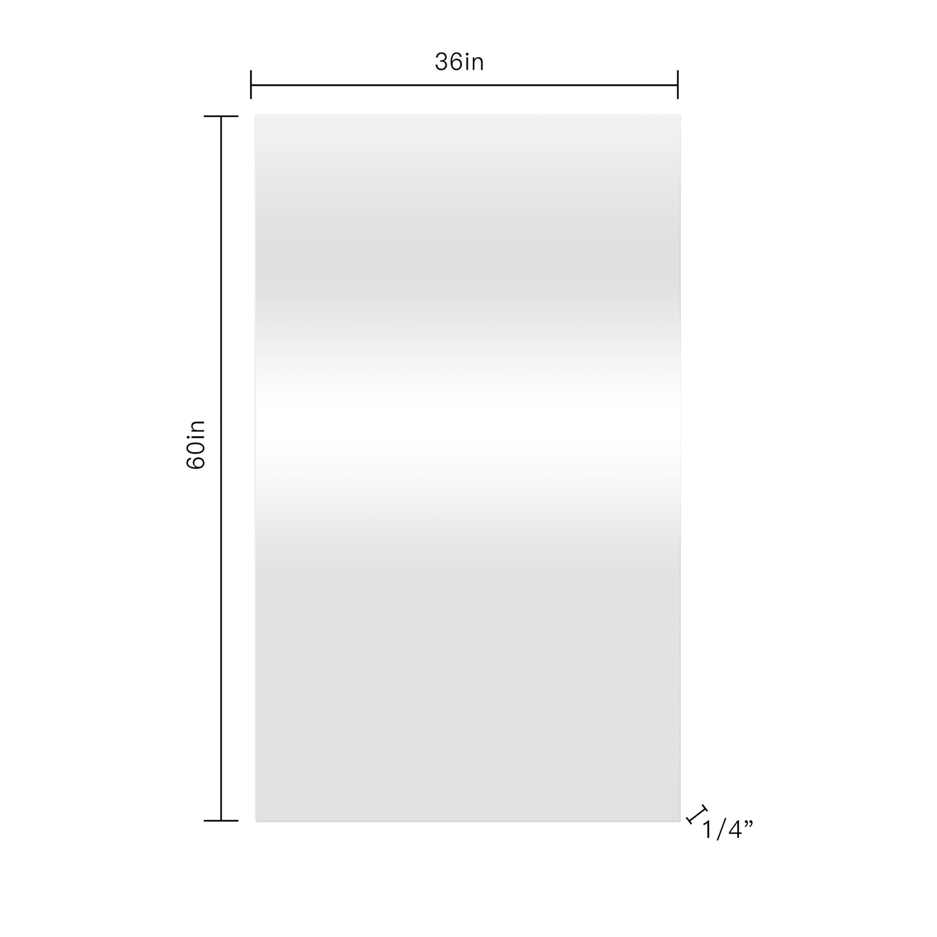 slide 5 of 5, Project Source 36-in W x 60.0-in H Rectangle Silver Polished Frameless Full Length Wall Mirror, 1 ct