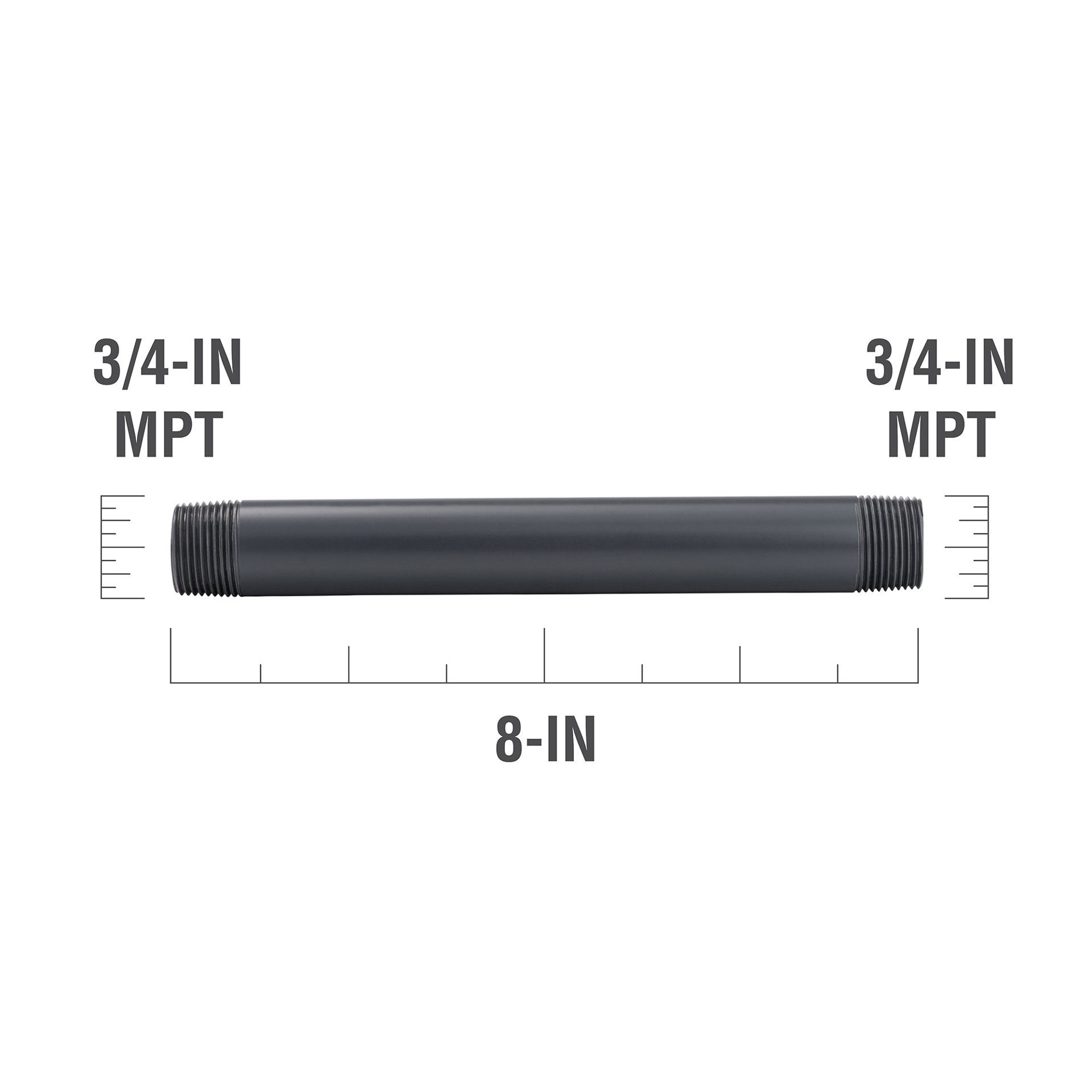 slide 3 of 5, B&K 3/4-in x 8-in Schedule 80 PVC Nipple, 1 ct