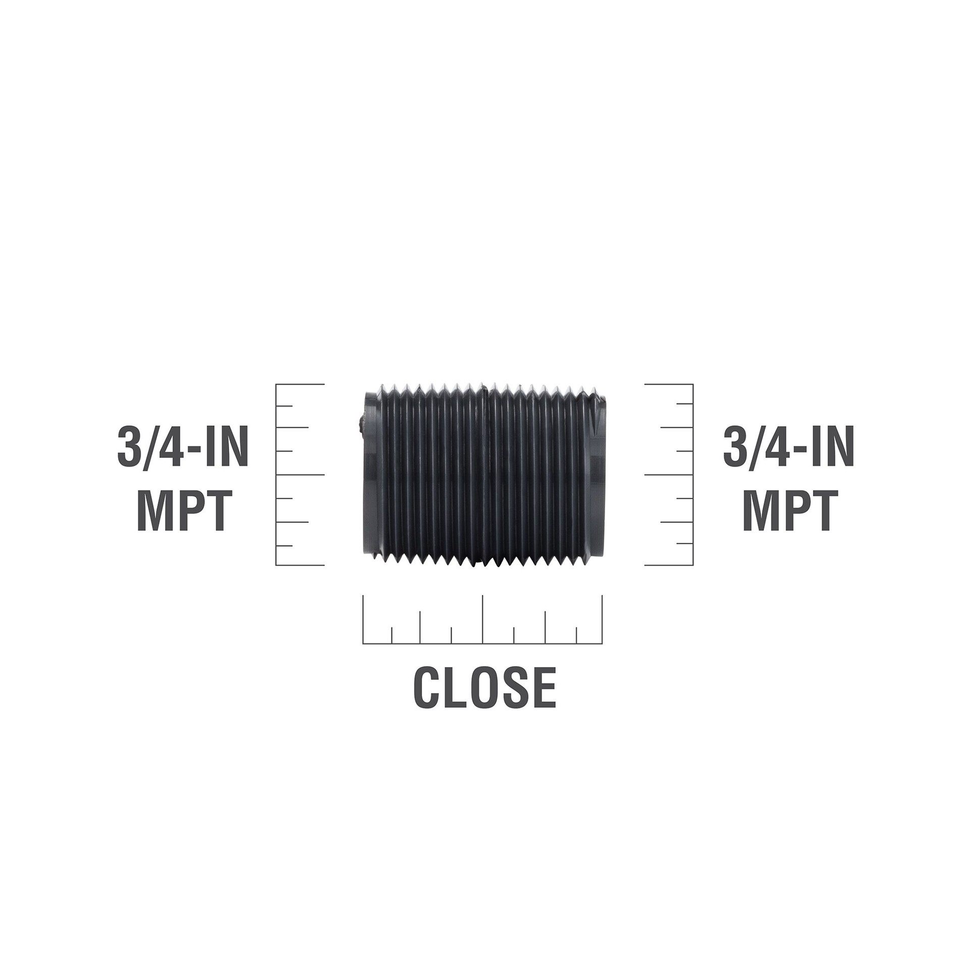 slide 3 of 5, B&K 3/4-in x Close Schedule 80 PVC Nipple, 1 ct