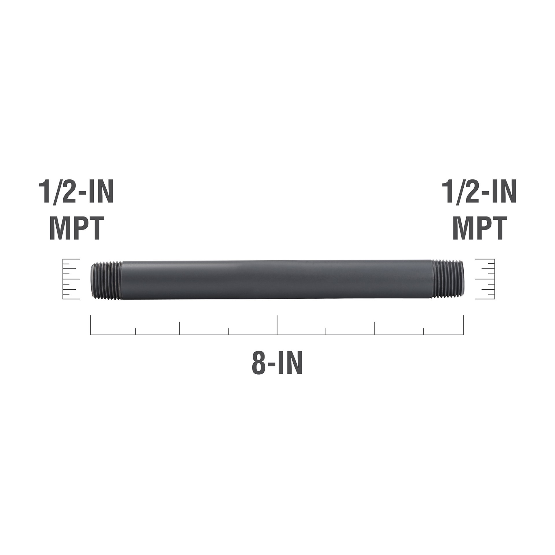 slide 3 of 5, B&K 1/2-in x 8-in Schedule 80 PVC Nipple, 1 ct