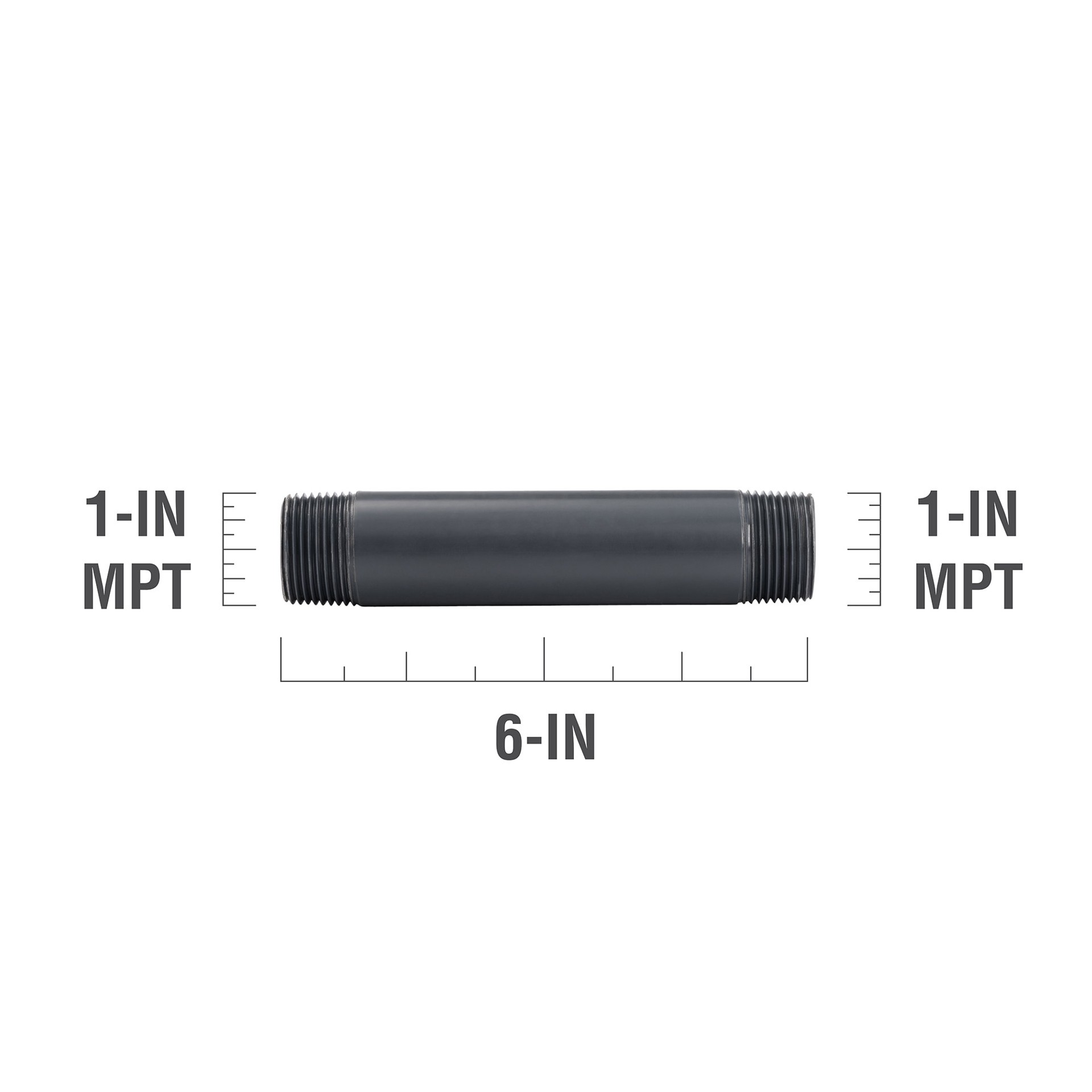 slide 3 of 5, B&K 1-in x 6-in Schedule 80 PVC Nipple, 1 ct
