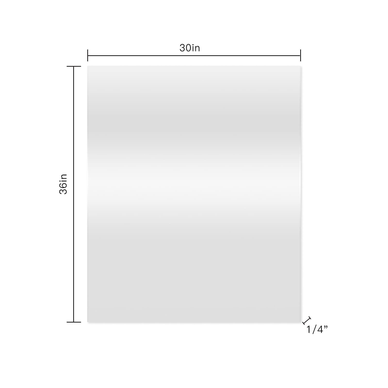 slide 5 of 5, Project Source 30-in W x 36.0-in H Rectangle Silver Polished Frameless Wall Mirror, 1 ct