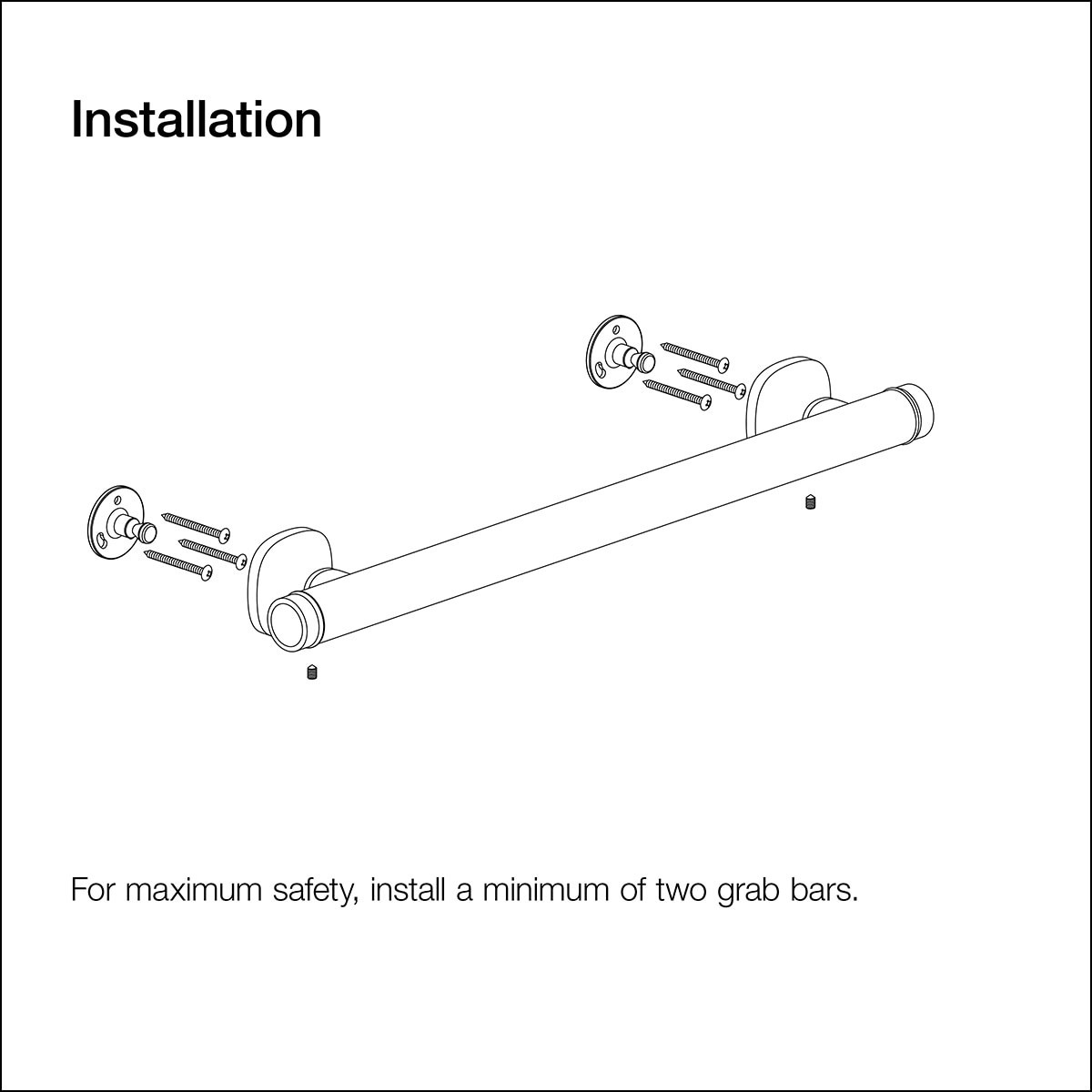 slide 5 of 6, KOHLER Ealing 24-in Matte Black Wall mount ADA Compliant Grab Bar ( 500-lb Weight Capacity ), 1 ct