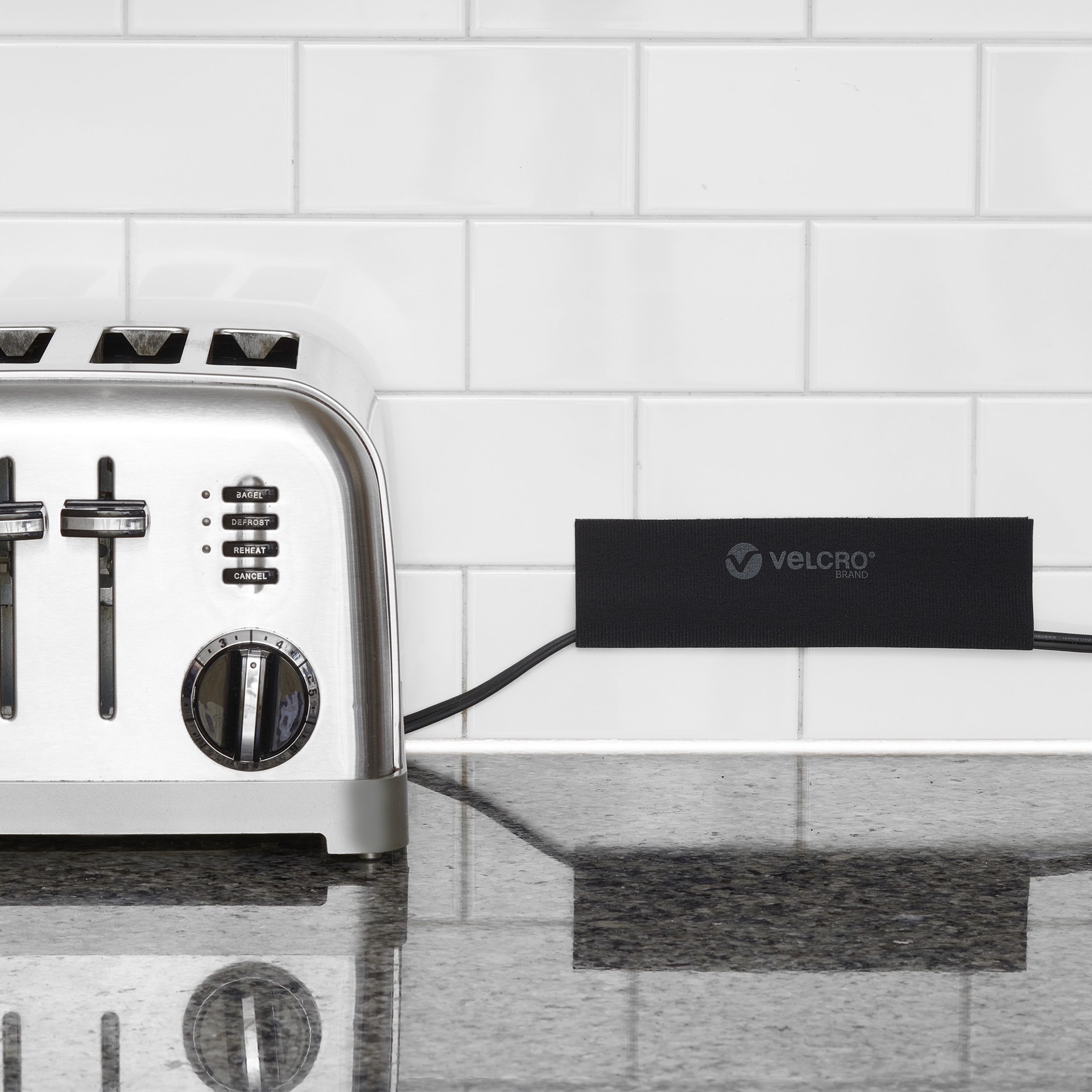 slide 2 of 6, VELCRO Brand 8 Inch Black Hooks Mountable Cable Sleeves 8in x 4.75in Black Hook loop fastener 2 -Pack, 1 ct