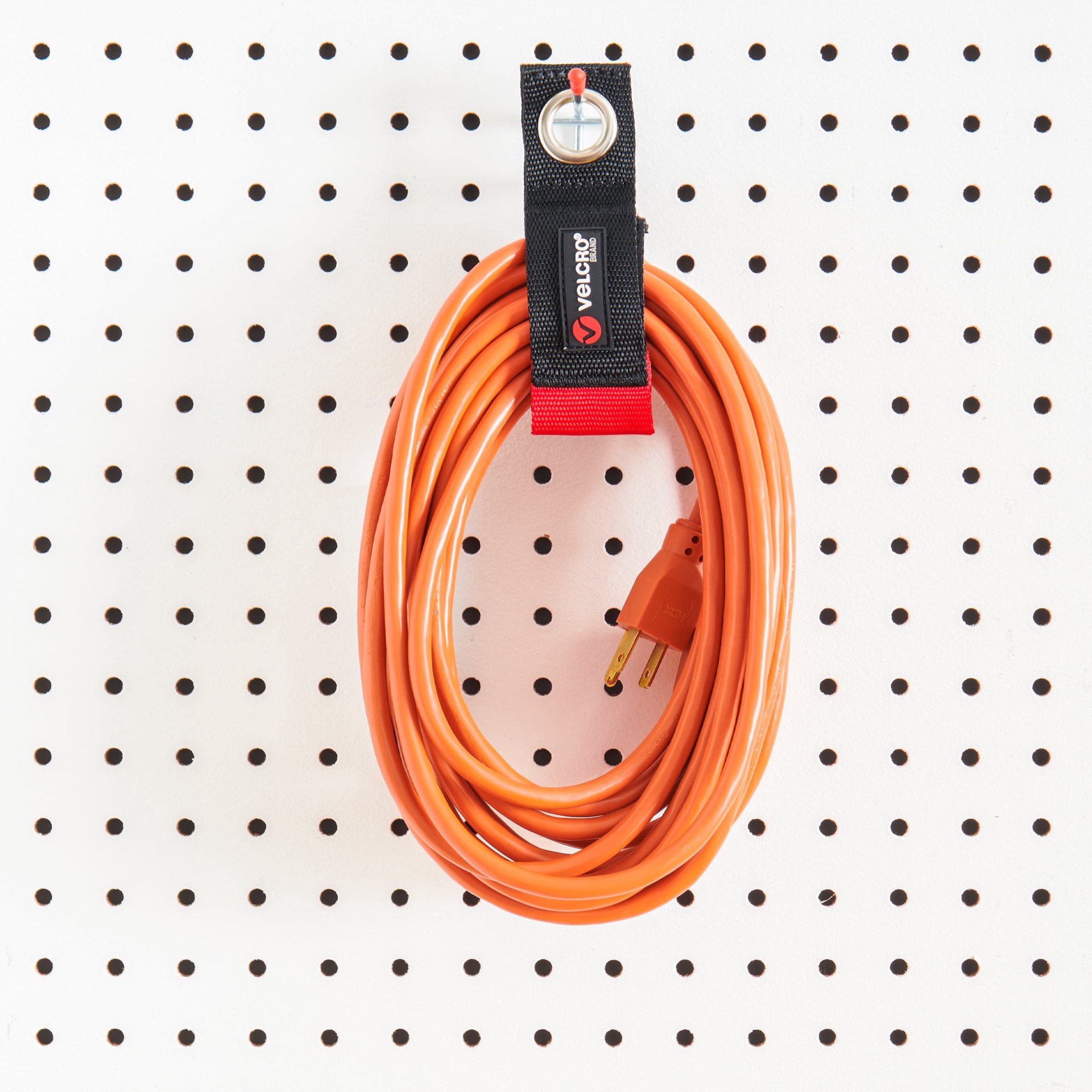 slide 5 of 5, VELCRO Brand EASY-HANG Extension Cord Strap 1 1/2in x 10in Black 10 Inch Black Grommets EASY-HANG Extension Cord Strap 1 1/2in x 10in Hook loop fastener 60-lb Weight Capacity 2 -Pack, 1 ct