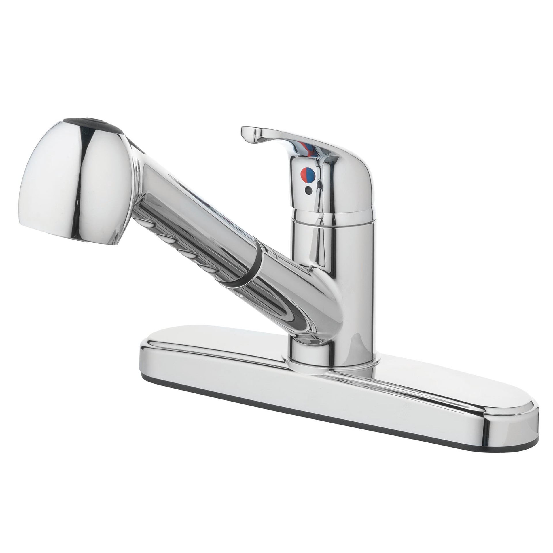 slide 2 of 6, Project Source Chrome Single Handle Deck-mount Pull-out Kitchen Faucet with Sprayer (Includes Deck Plate), 1 ct