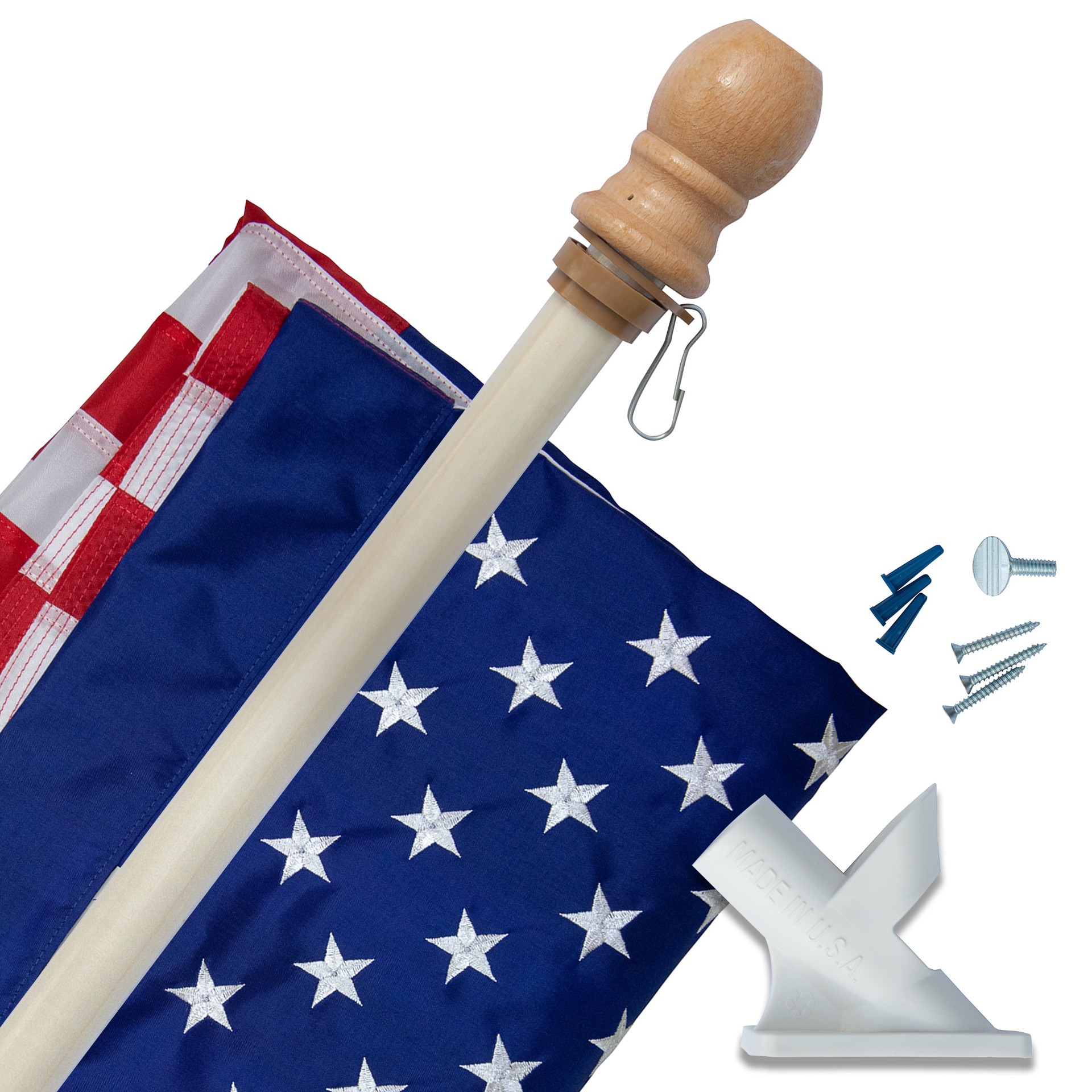 slide 1 of 1, Valley Forge Flag 3-ft W x 5-ft H American Embroidered House flag Kit, 1 ct