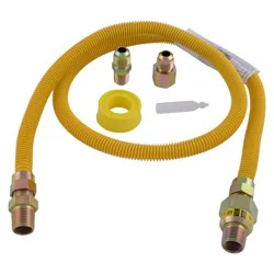 EASTMAN 48-in 1/2 -in MIP Inlet x 3/8 -in MIP Outlet Corrugated stainless steel Gas dryer connector
