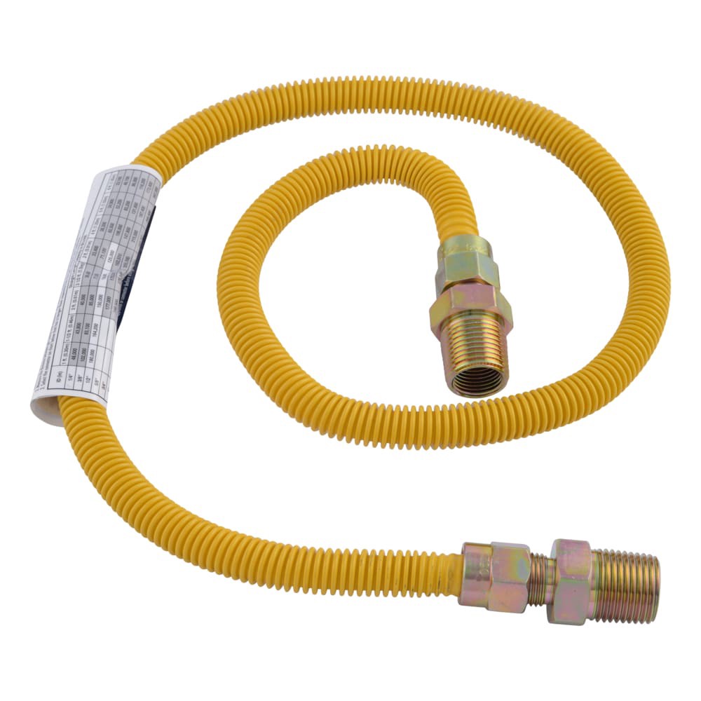 slide 1 of 6, EASTMAN 36-in 1/2 -in MIP Inlet x 1/2 -in MIP Outlet Stainless steel Gas connector, 1 ct