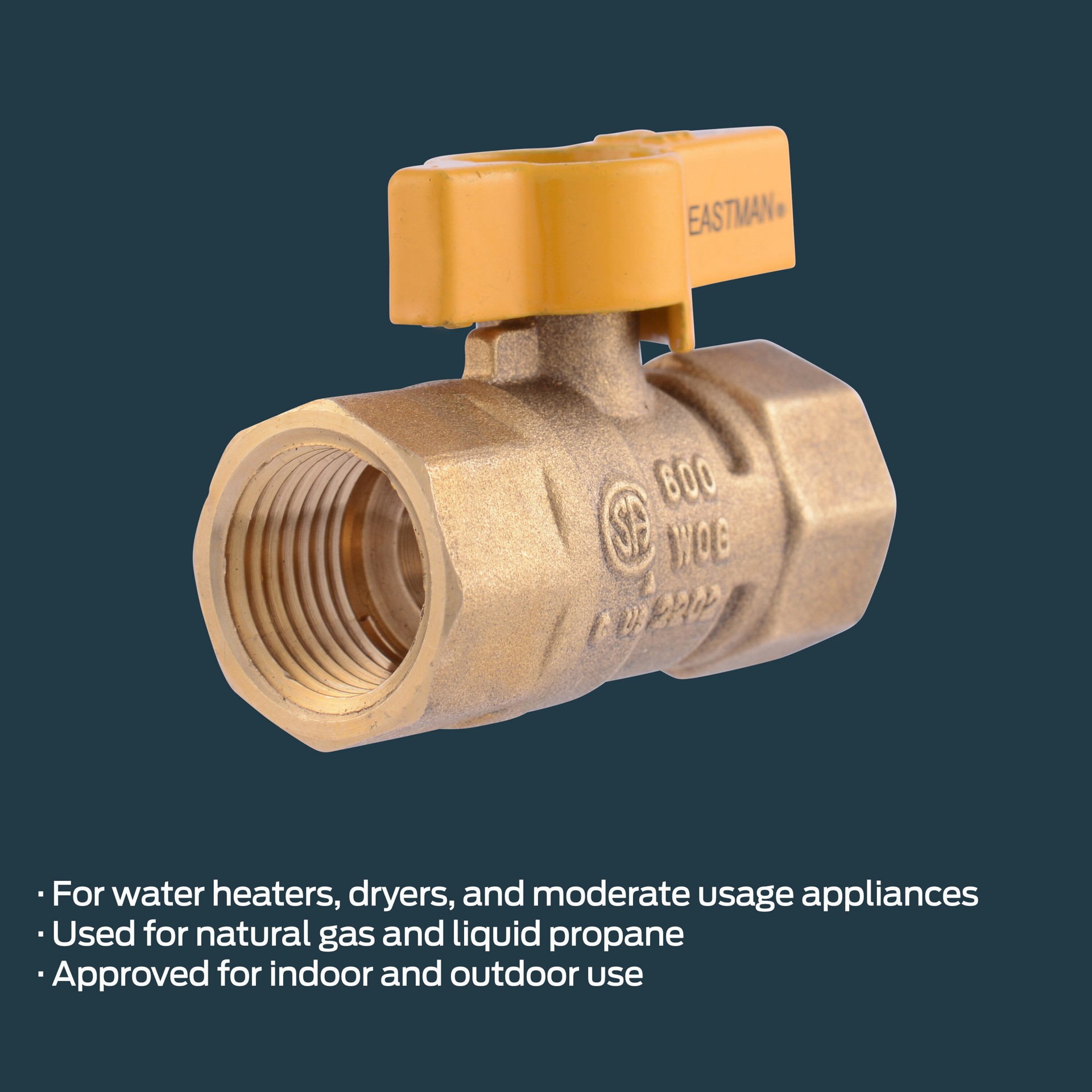 slide 3 of 6, EASTMAN Gas 1/2-in FIP Brass Ball Valve, 1 ct