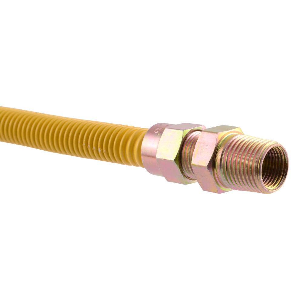 slide 2 of 6, EASTMAN 48-in 1/2 -in MIP Inlet x 1/2 -in MIP Outlet Stainless steel Gas connector, 1 ct