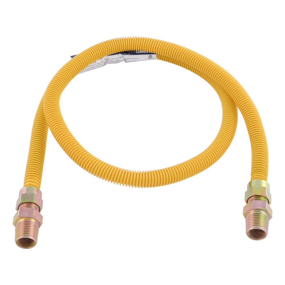 slide 1 of 6, EASTMAN 48-in 1/2 -in MIP Inlet x 1/2 -in MIP Outlet Stainless steel Gas connector, 1 ct