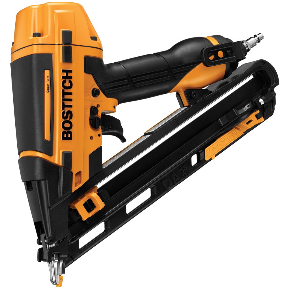 slide 1 of 6, Bostitch Smart Point 2-1/2-in 15 -Gauge Pneumatic Angled Finish Nailer, 1 ct